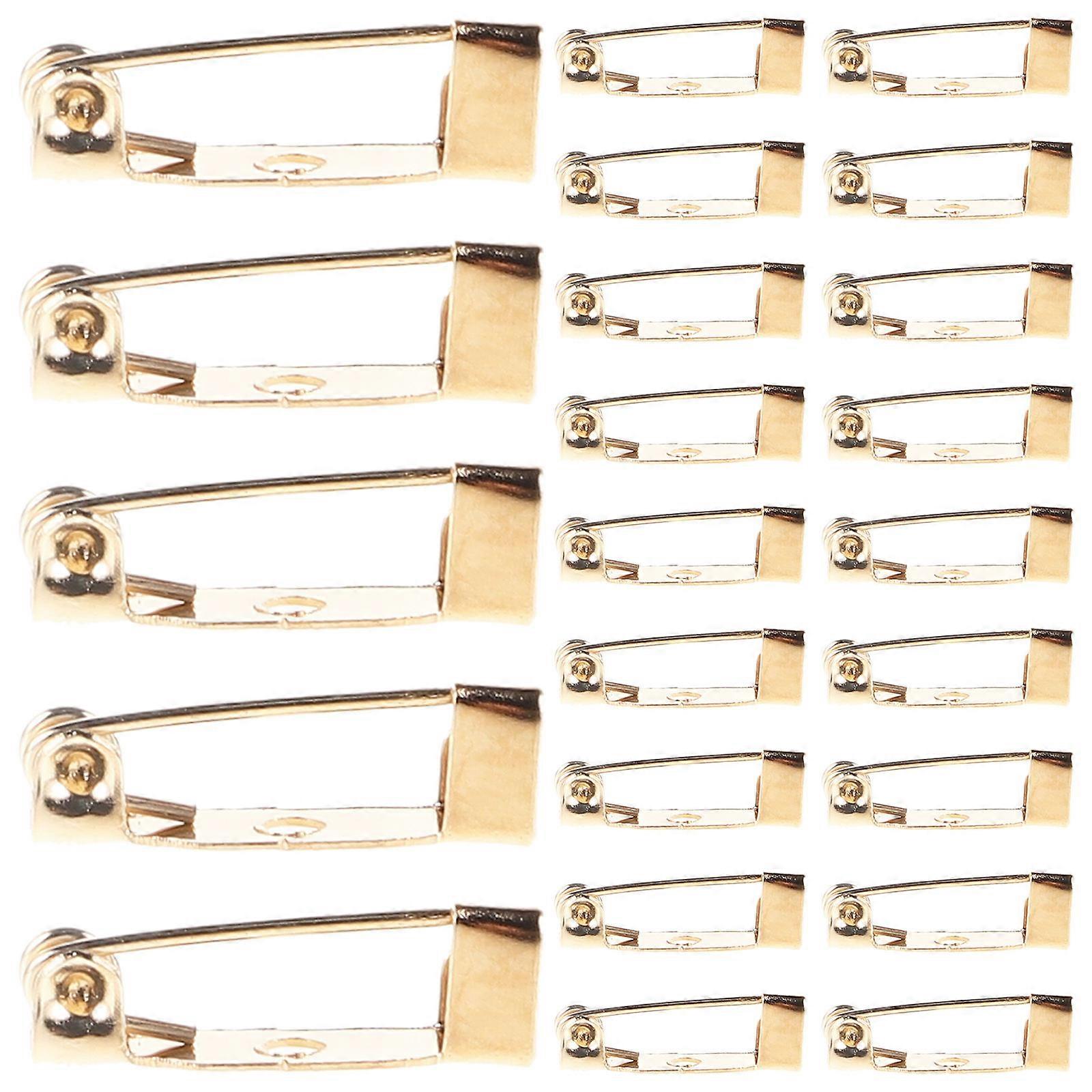 Safety Pins Metal Brooch Pin Back For Name Tag Holders Ideal For DIY Enthusiasts 100Pcs Durable Material