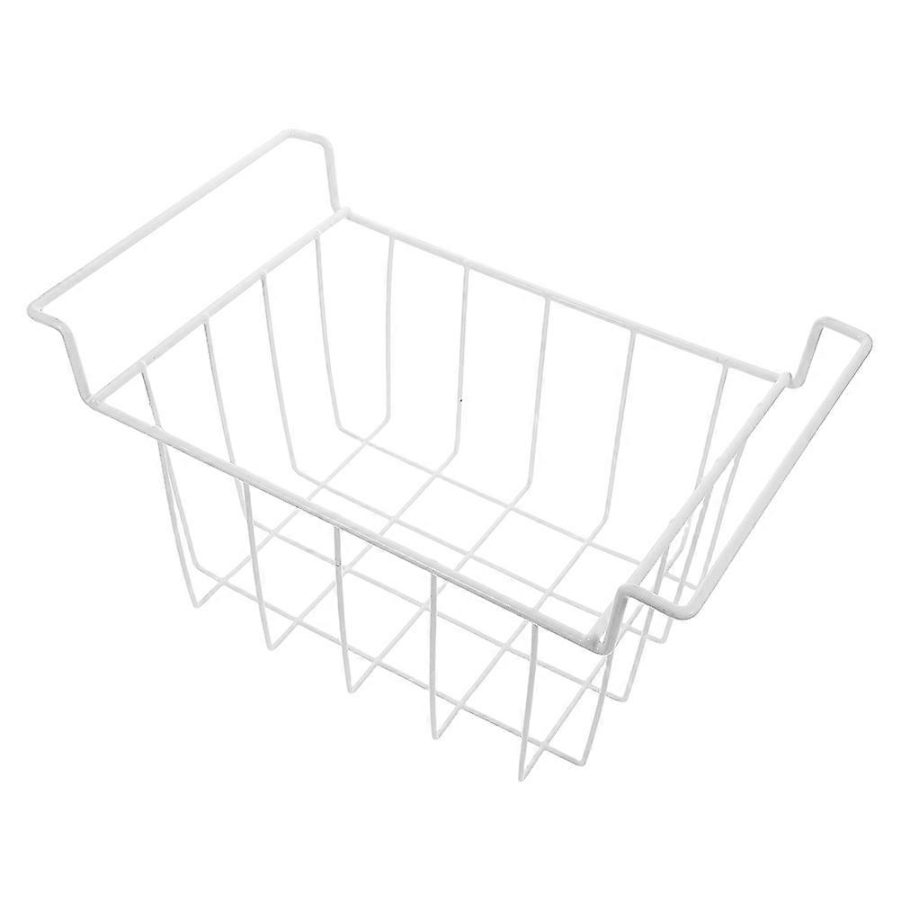Cold Storage Basket Chest Freezer Organizer Bin for Storage White Iron