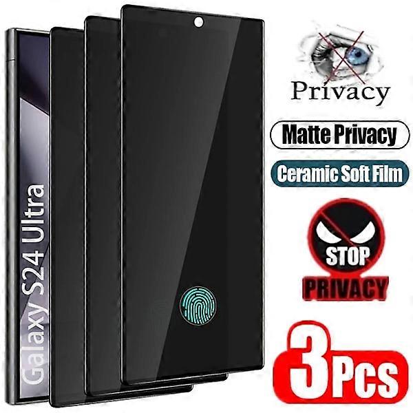 3-Pack Matte Ceramic Privacy Screen Protector for compatible with Samsung Galaxy S21/S20/S22/S23/S24 Ultra, Note 20/10, S8-S10 Plus, S24 FE