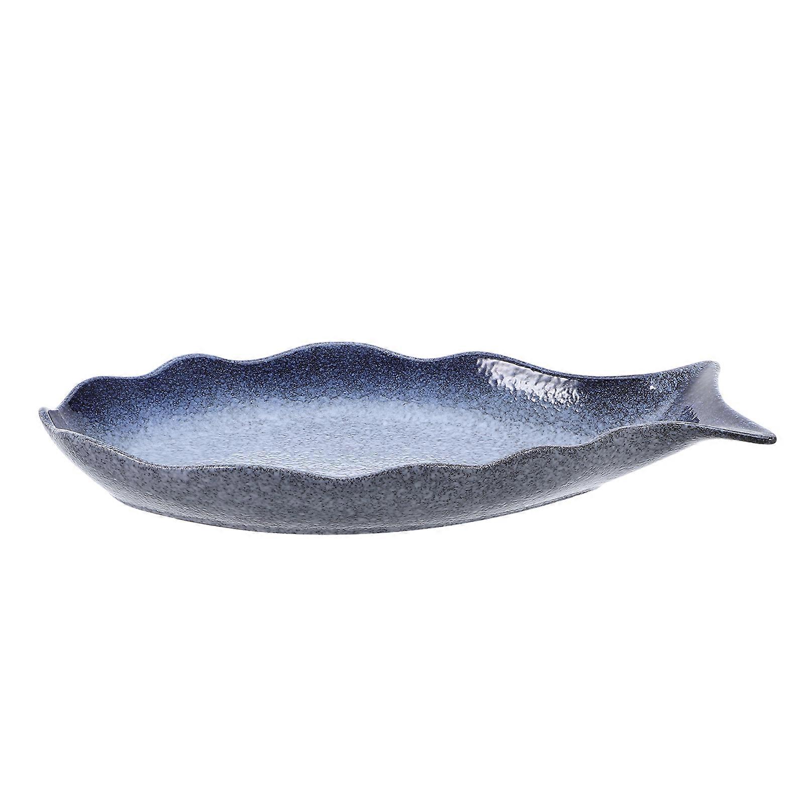 12 inch Fish Shaped Dish Plate Ceramic Food Tray Kitchen Tableware Supply