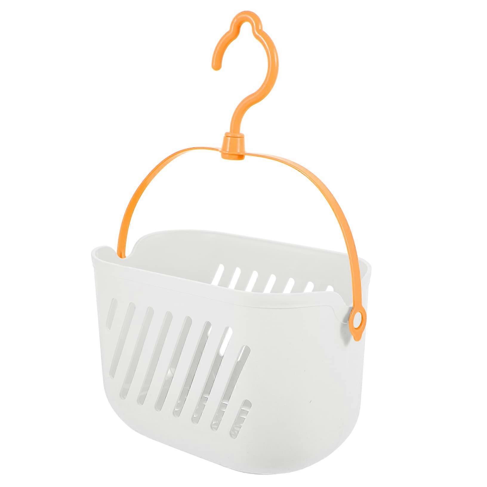 Hanging Shower Basket Bathroom Storage Organizer Wall Mounted Plastic ScratchResistant White