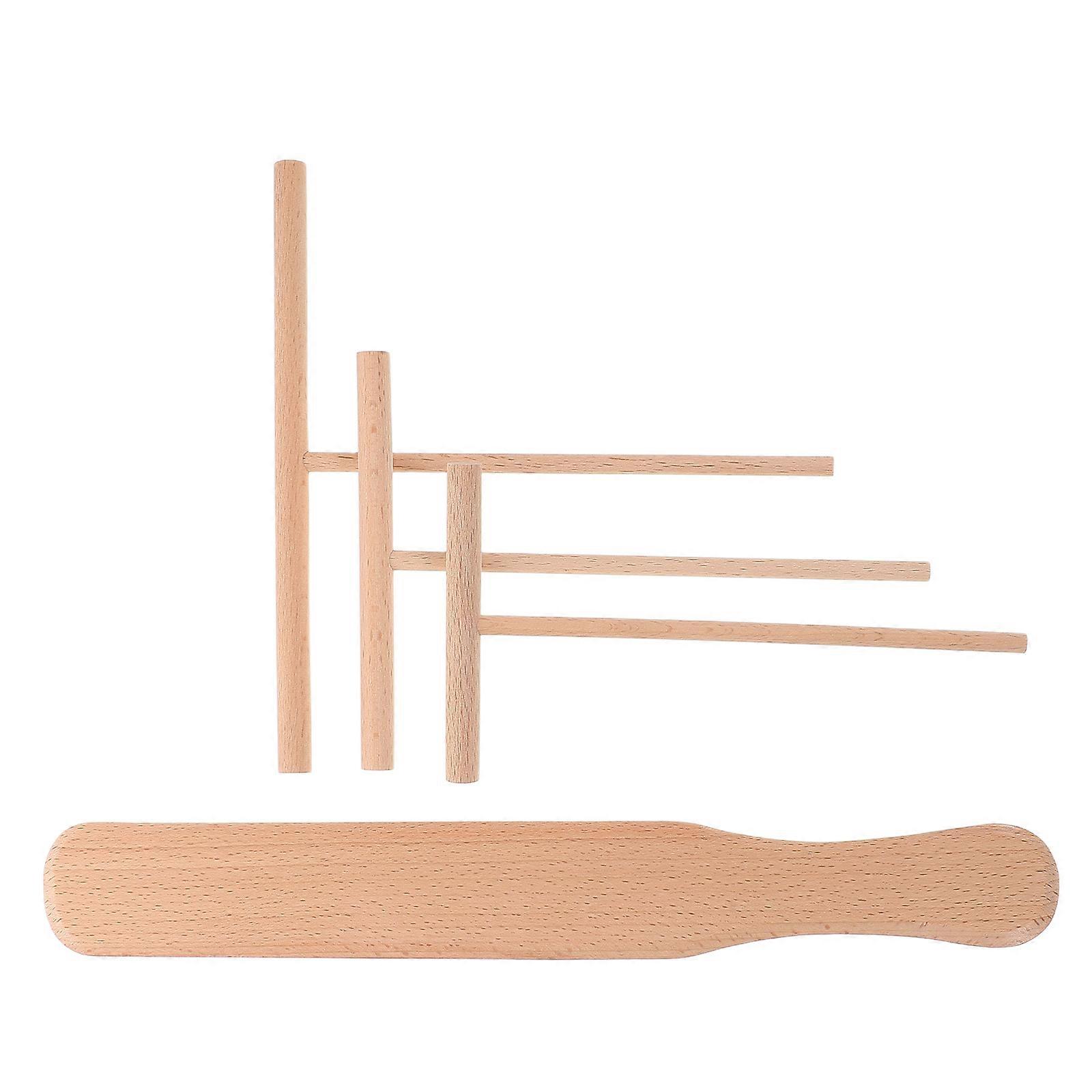 Natural Wood Pancake for Kitchen 4Pcs Crepe Spreader Kit