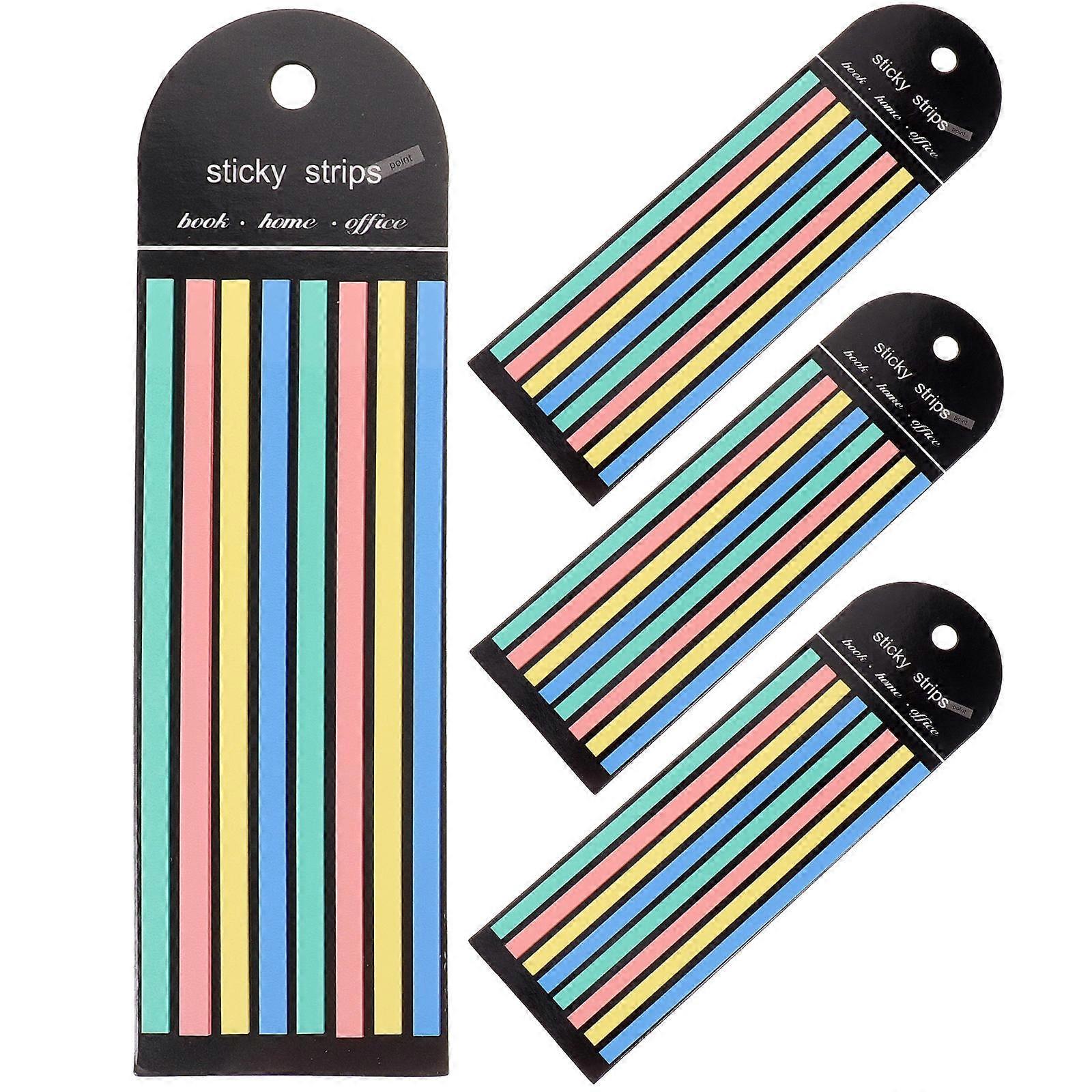 Portable Page Markers 4Pcs Long Transparent Highlight Strips Ideal For Office Workers In Multi Color For Visual Tracking Note Marking