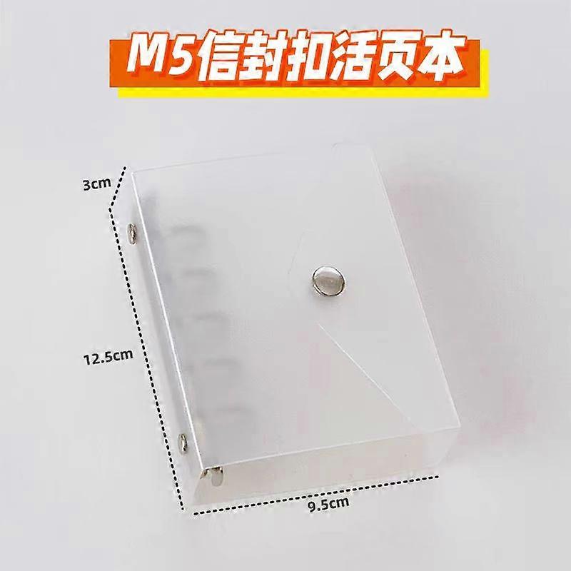 1Piece Transparent  A7 M5 Loose-Leaf Notebook Case Ring Binder Notebook Shell File Folder Button Closure  Office School Supplies