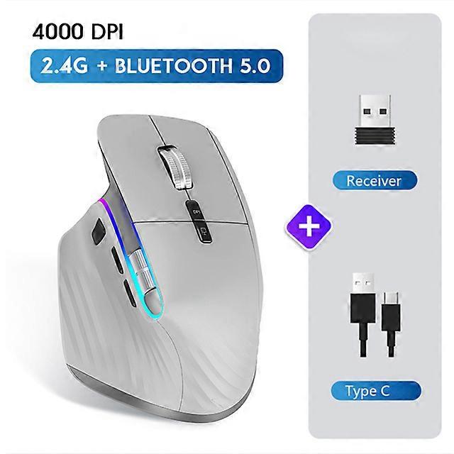 RGB Rechargeable Ergonomic Wireless Bluetooth Mouse 2.4G for Gaming And Office Use Computer Mouse
