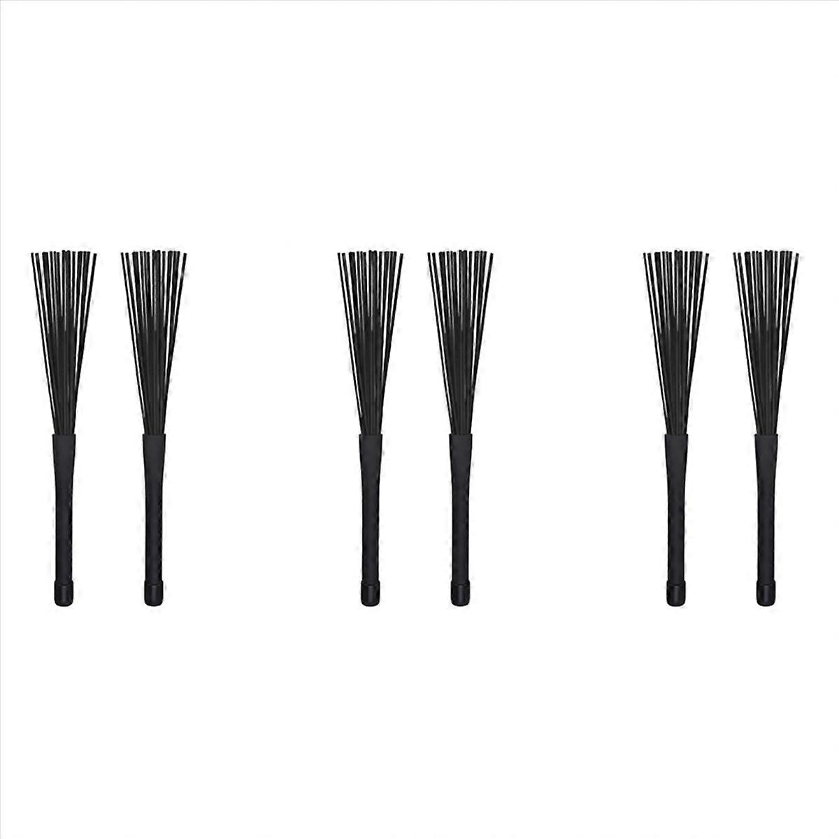 1 Pair Jazz Drum Brushes Retractable Drum Sticks 32 cm black