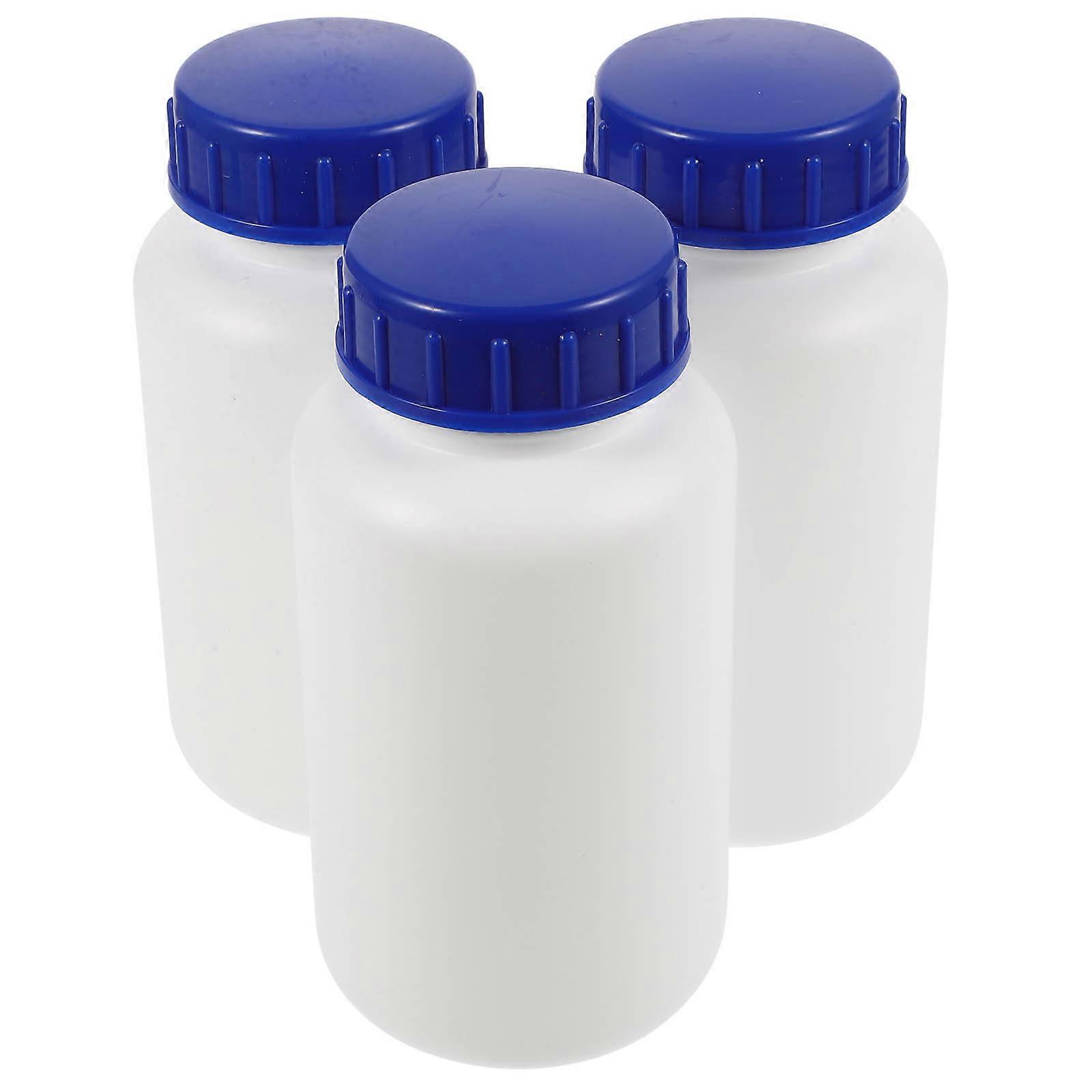 Chemical Reagent Bottle Sample Bottles for Laboratory 3Pcs Secure Seal White