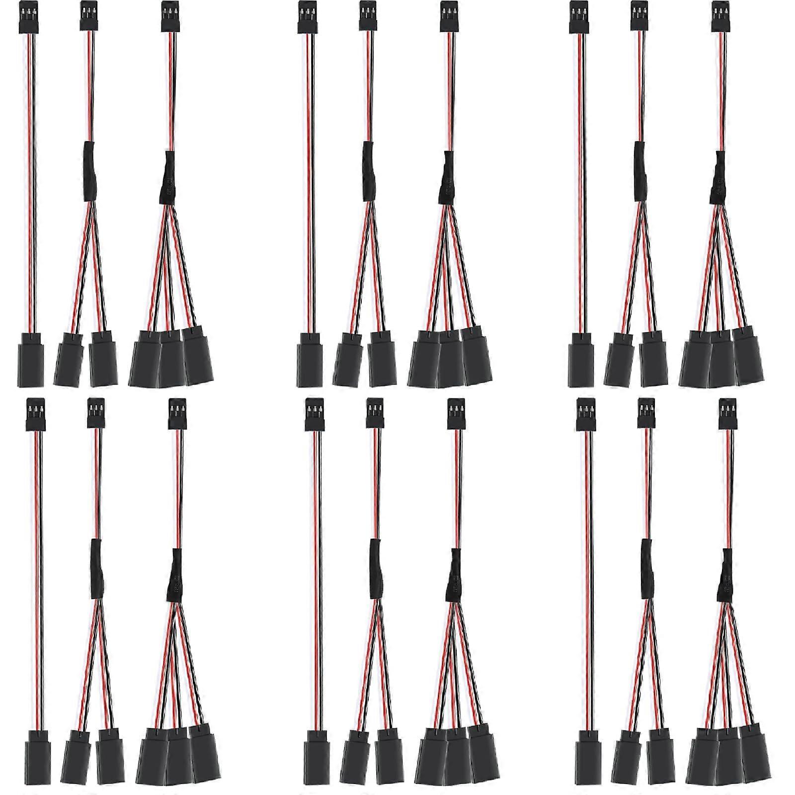 Servo Extension Cable Set 18pcs 3 Pin Y Splitter JST to JR for RC Cars Airplanes Wide Compatibility