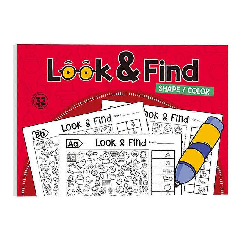 Children's Visual Exercise Activity Book Interactive Game of Finding Colors and Shapes Education Including 50+hidden Items