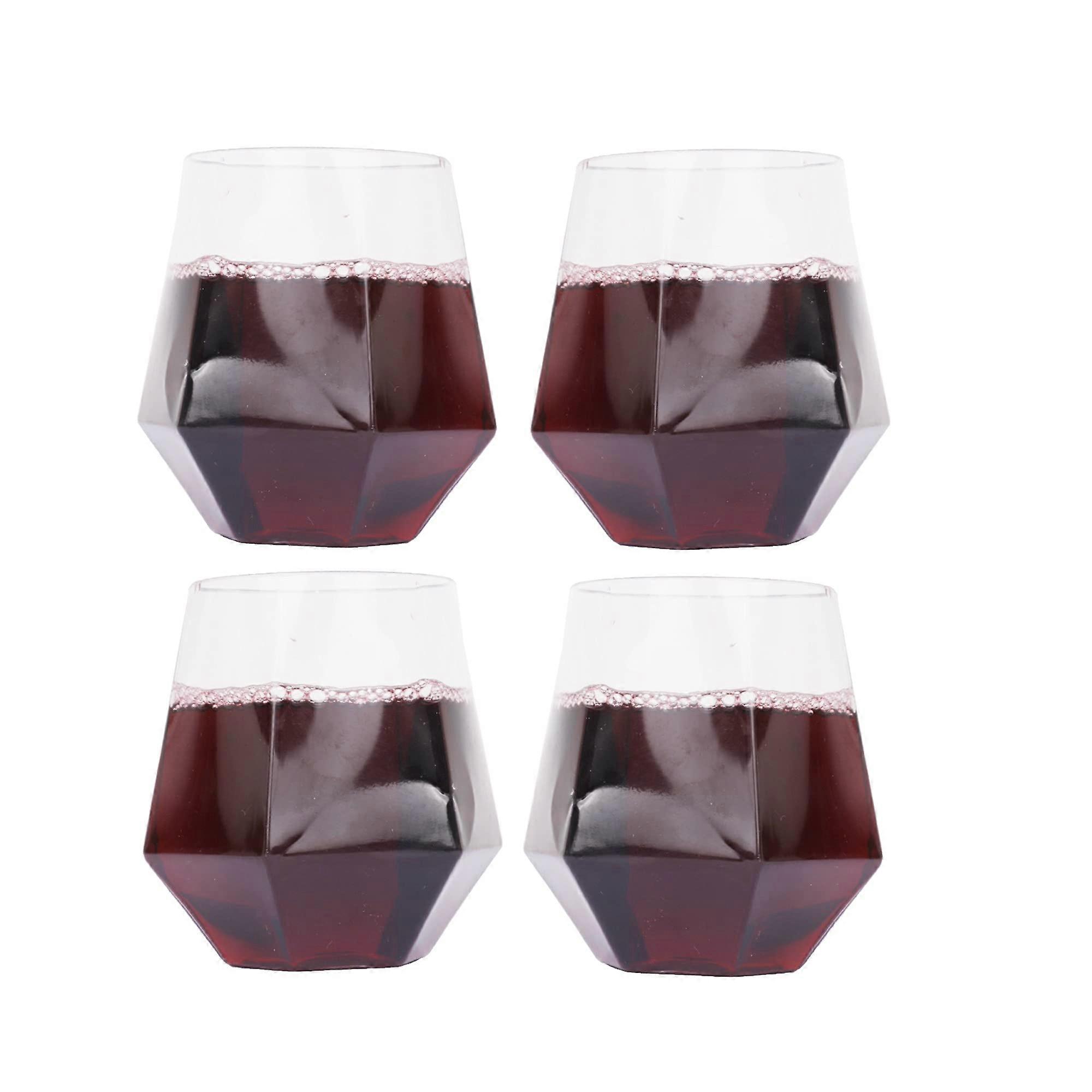 12 oz Shatterproof Stemless Plastic Wine Glasses Set of 6, Elegant Clear Reusable for Parties