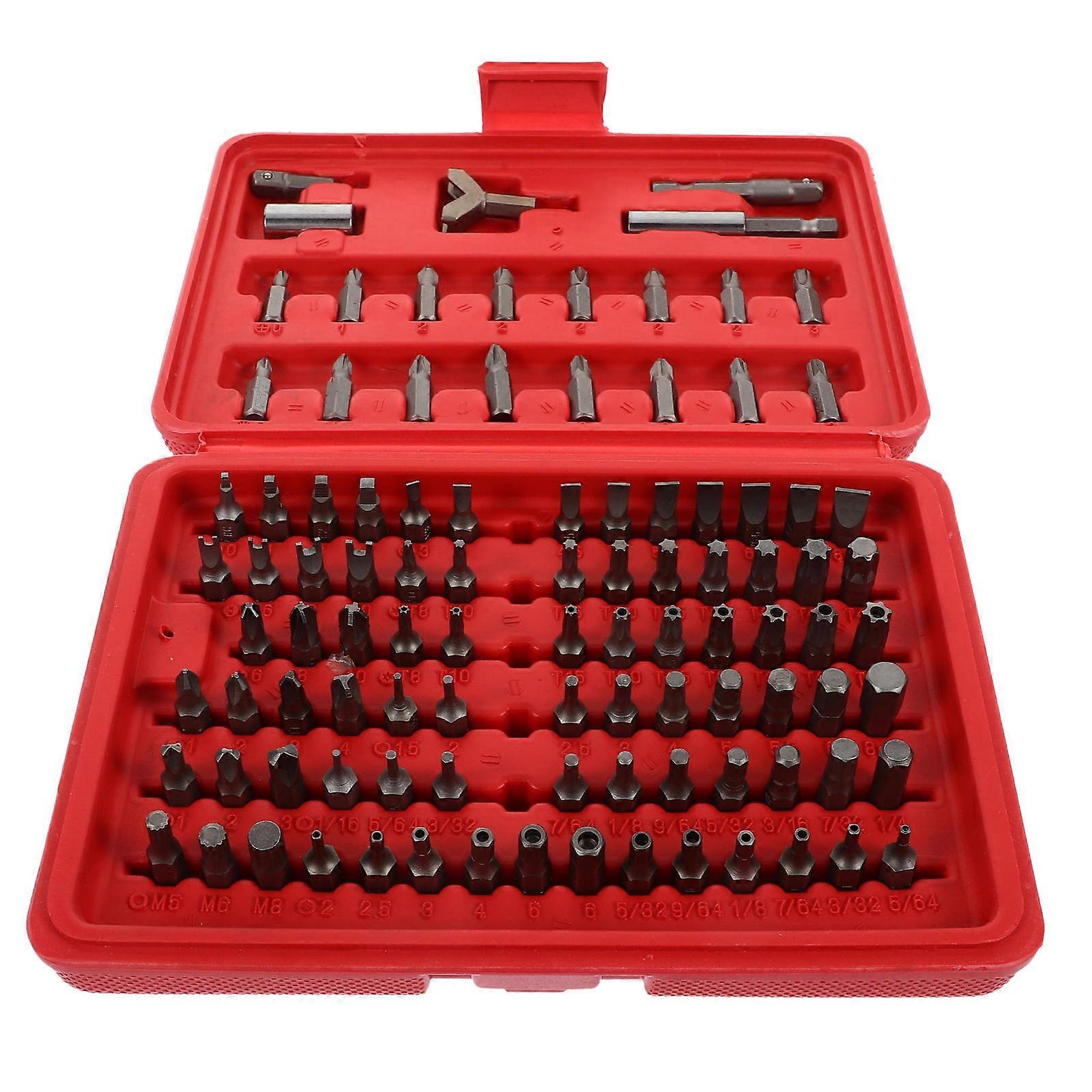 Screwdriver Tools Security Bit Set for Repair Use 100Pcs Vanadium Steel Assortment