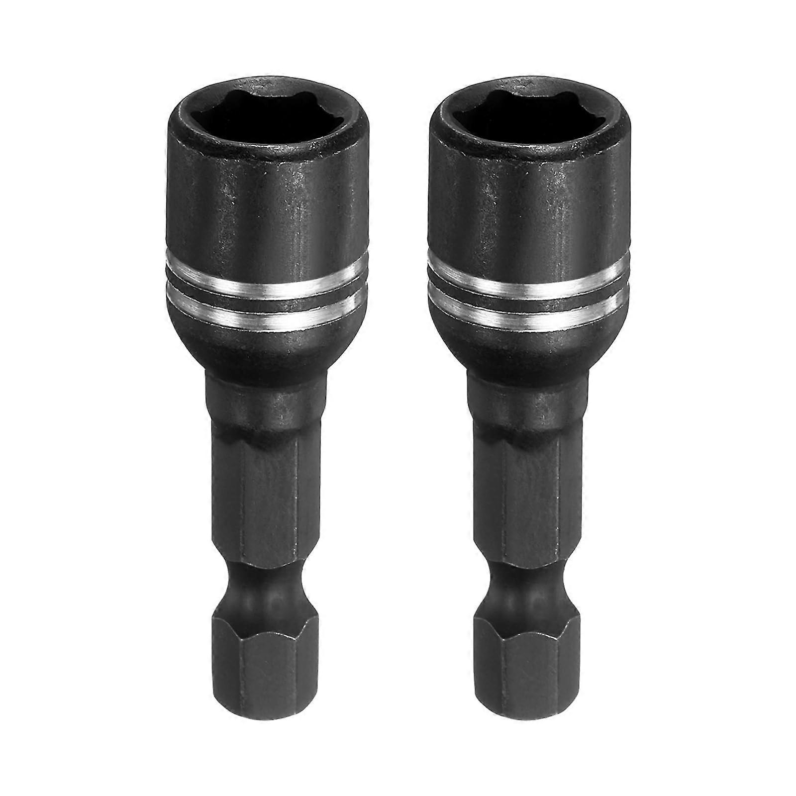 2pcs Magnetic Nut Driver 8mm Bit with 1/4 Inch Quick Change Hex Shank for Impact Drivers and Power Drills