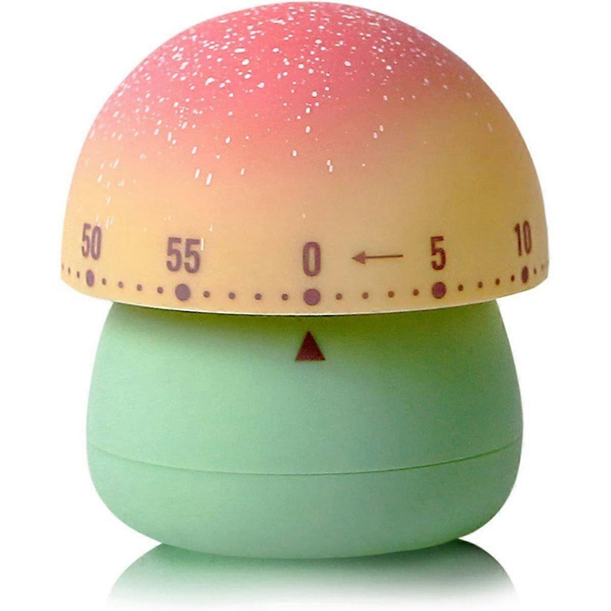 Mushroom-Shaped Mechanical Kitchen Timer 60-Minute Wind-Up Countdown for Cooking, Study