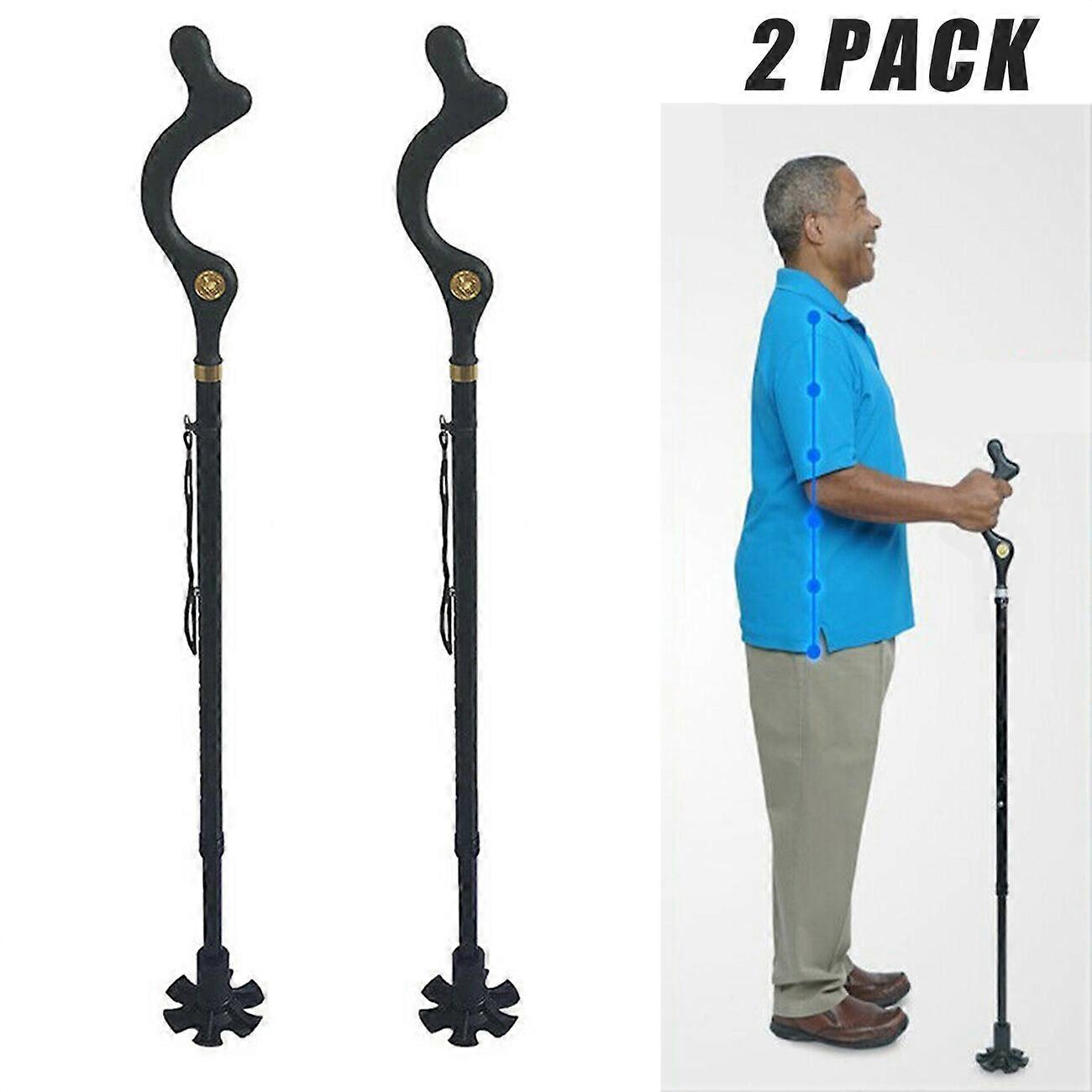 2Pc The Adjustable Collapsibl Campbell Cane Walking Stick Original Posture Cane