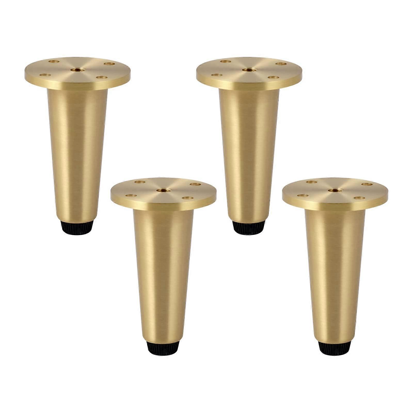 Brass Furniture Legs Set of 4, Adjustable NonSlip Base, 1000kg Capacity for Sofa Cabinet Table
