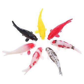 Lifelike Koi Fish Figurine for Decor 7Pcs Plastic Aquarium Floating Fish Ornament