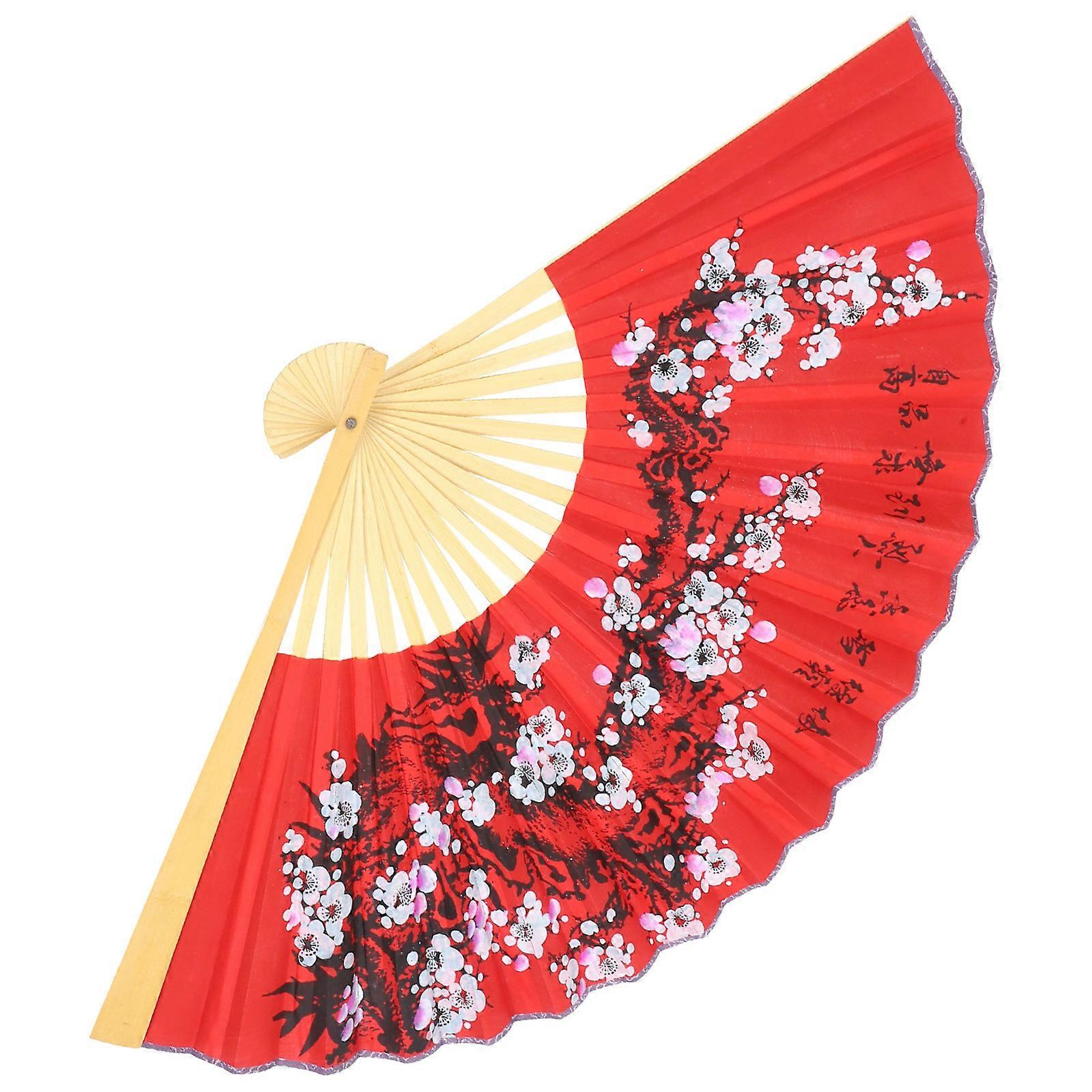 Red Decorative Wall Fan Folding Fan for Wall Decor