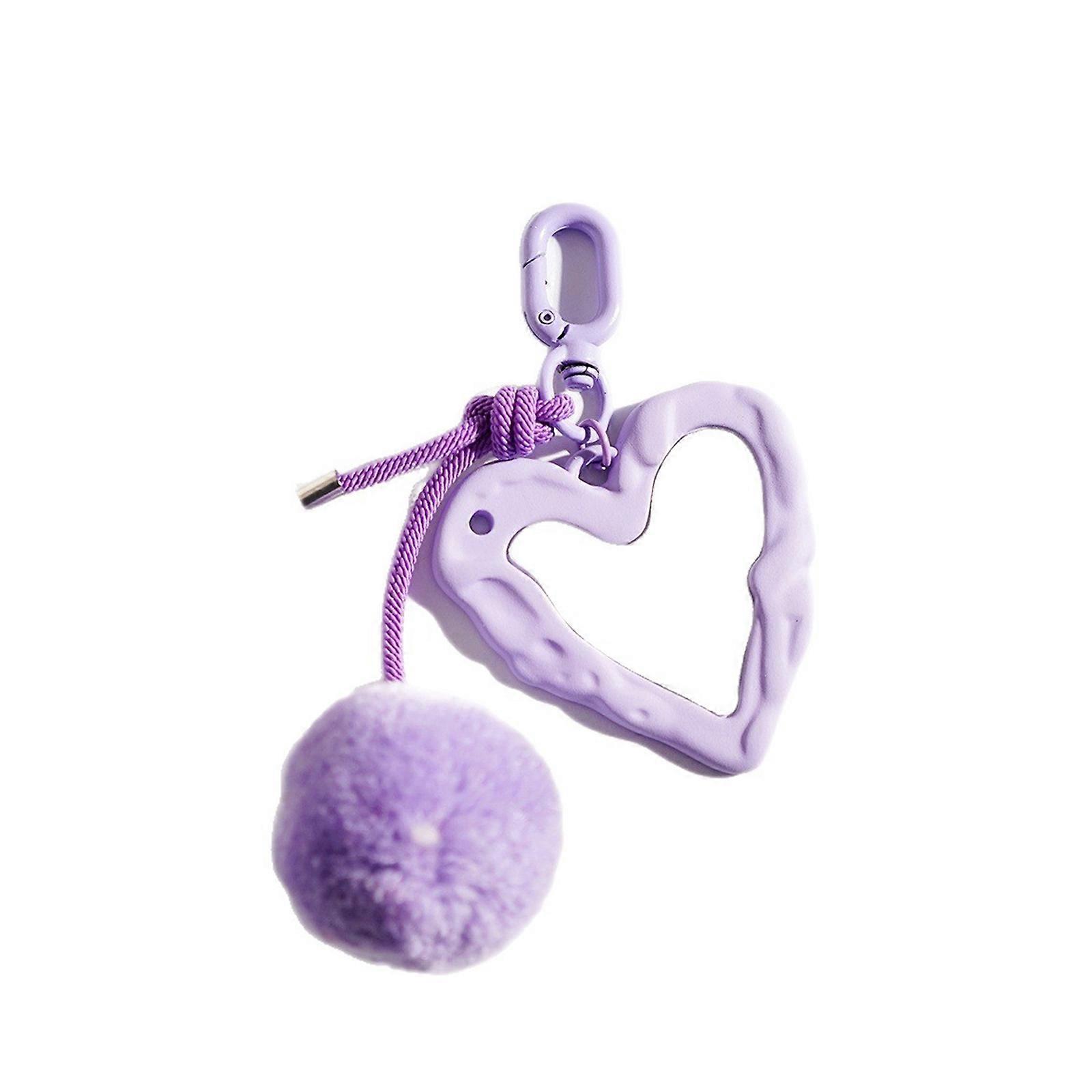Adorable Plush Pom Heart Keychain Soft Multiple Vibrant Color Perfect Gift For Bags And Keys Multicolor