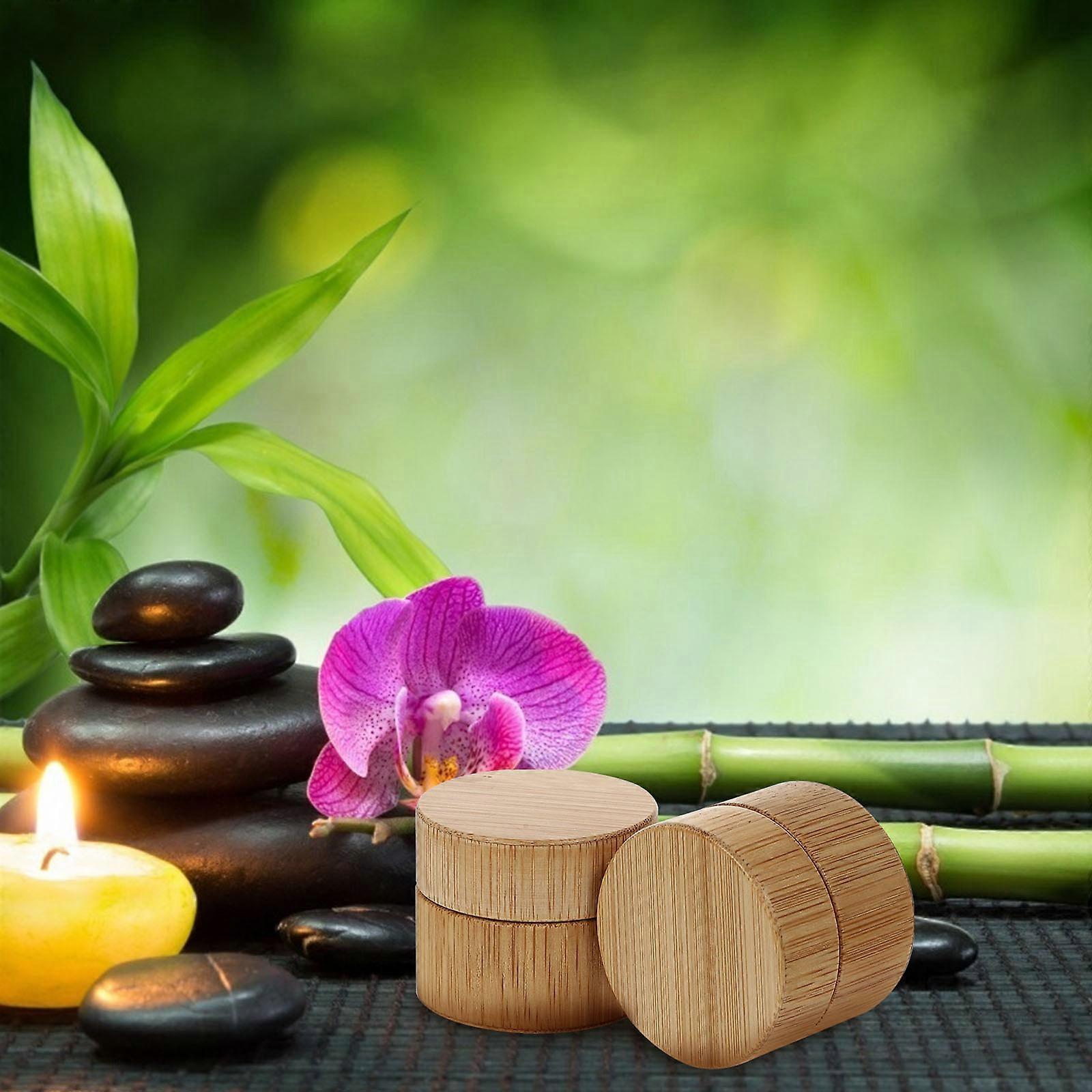 Yellow Bamboo Multipurpose Cream Bottle for Cosmetic Storage 2Pcs Pack