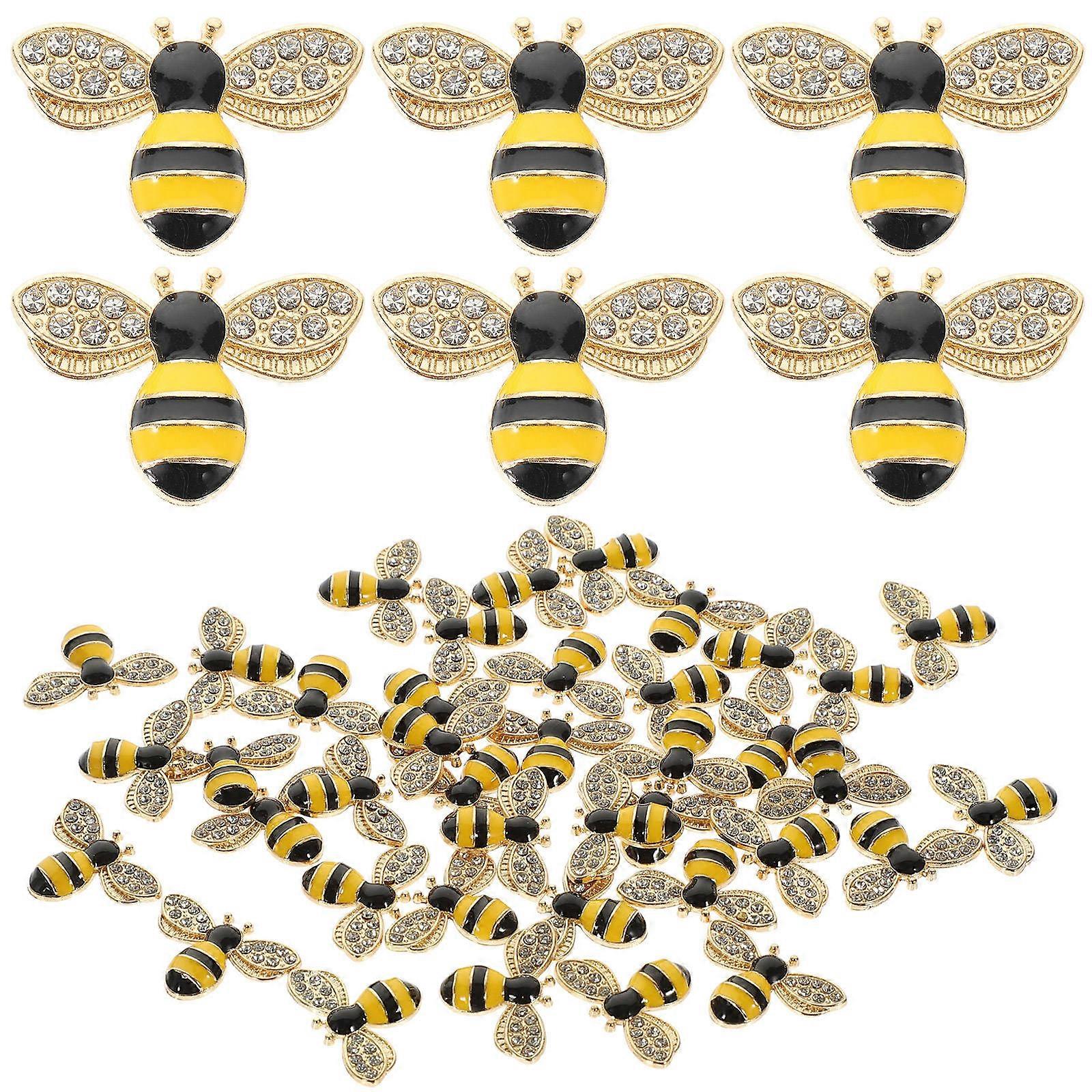 Delicate Bee Flatback Charms Alloy Bee Decorations for Decoration 40Pcs