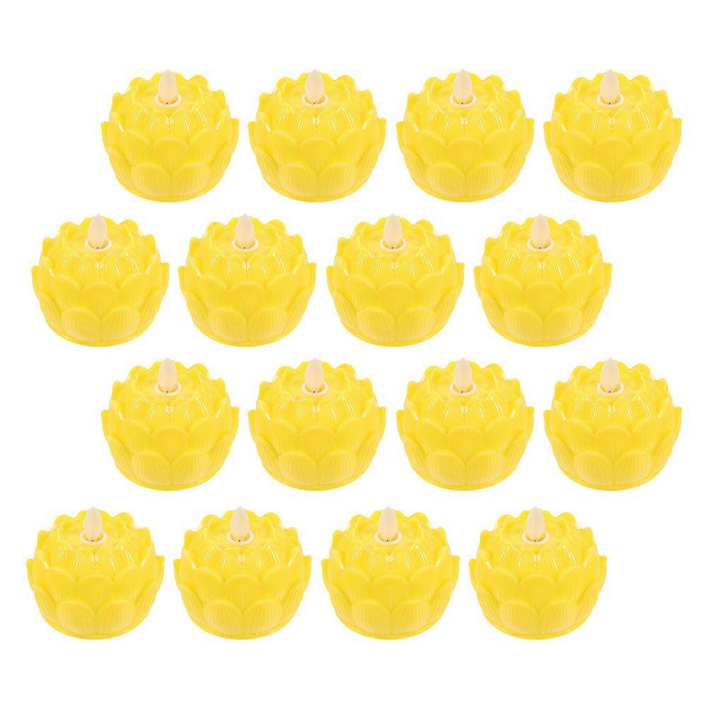 Simulation LED Candles for Offices Yellow Plastic Decoration 12Pcs