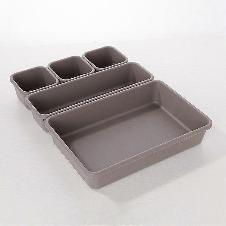 Desktop storage box set, 8 pieces - Gray