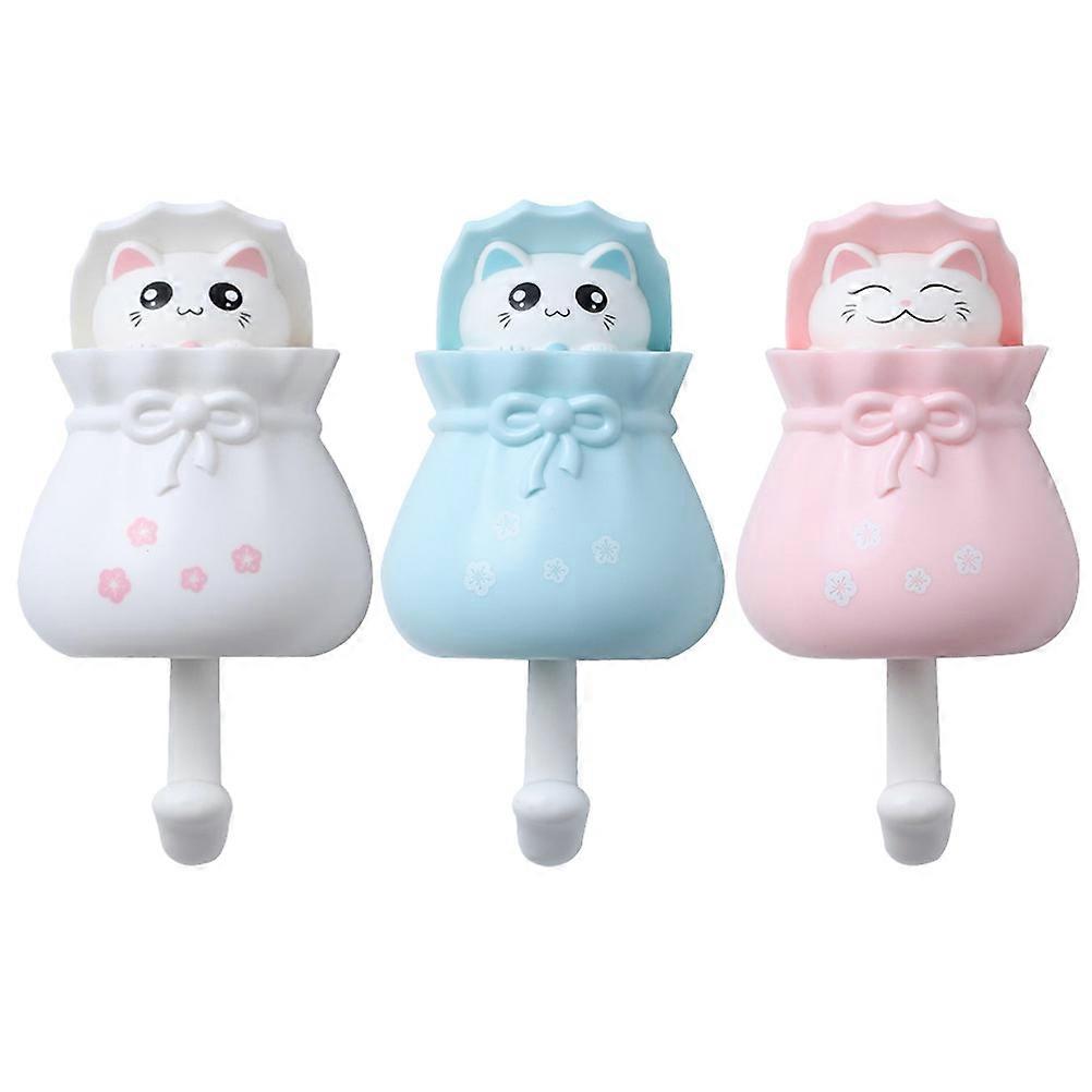 Cartoon Key Hooks Creative Kitty Shape Hook for Home Use 3Pcs Set