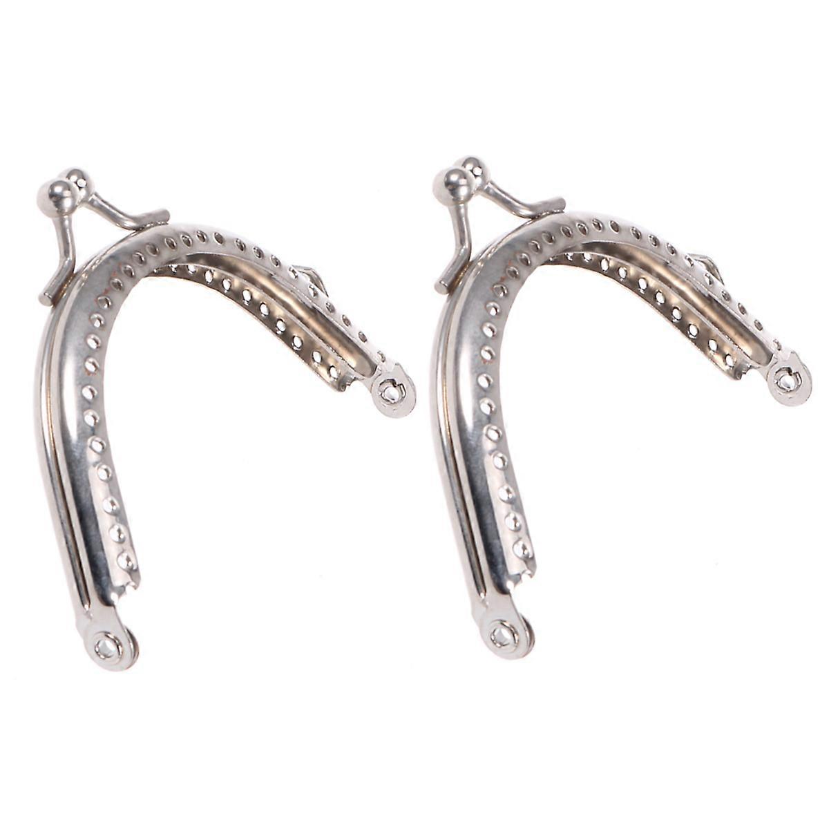 Purse Frame Metal Arch Clasp Locks for Bag Making 10Pcs Silver