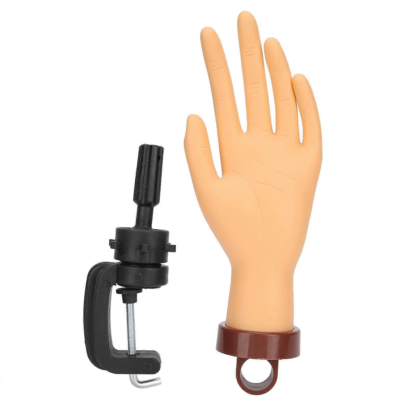 Nail Art Practice Hand with Bracket, Flexible Bendable Mannequin Hand for Nail Extension Training