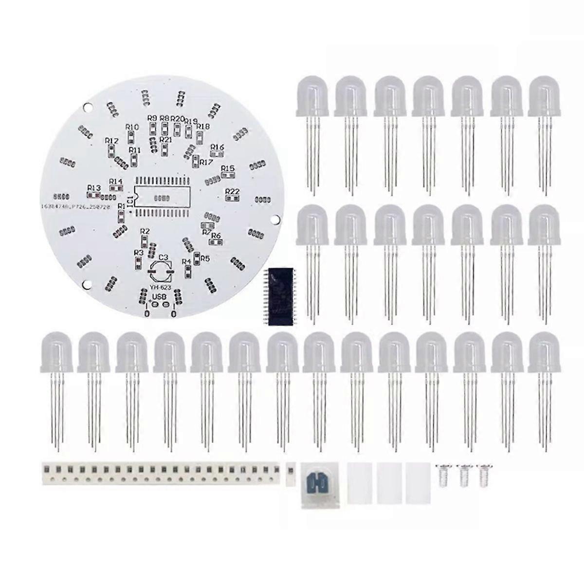Full-Color LED Lighthouse Kit Touch Control DIY Electronic Kit C51 Microcontroller Control Solderin