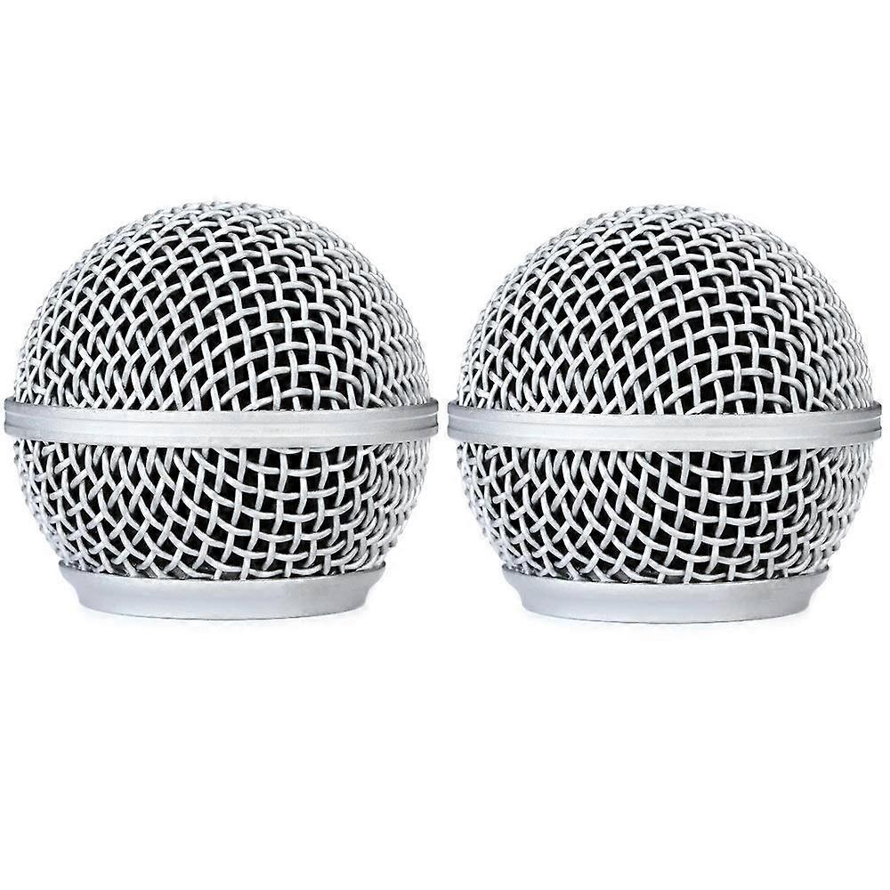 RK143G Replacement Grille 2 Pack with Windscreen for Shure SM58 Wireless Microphone Silver