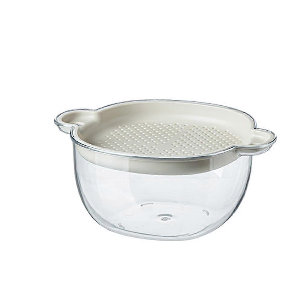 Double Layer Vegetable Washing Basket with Smooth Drainage for Kitchen Fruit Strainer