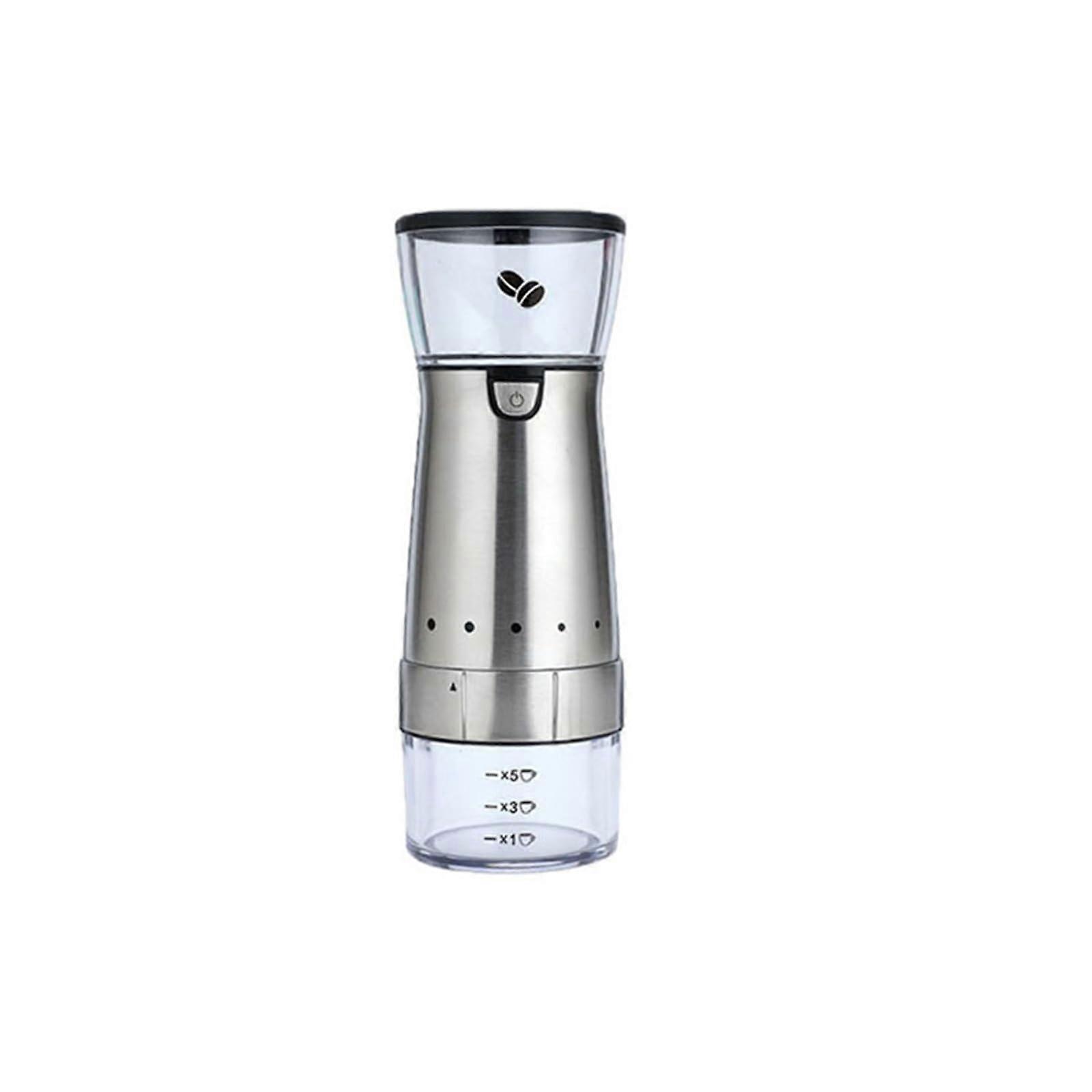 Electric Coffee Grinder USB Rechargeable with Adjustable Grind Settings, Portable Espresso Maker White