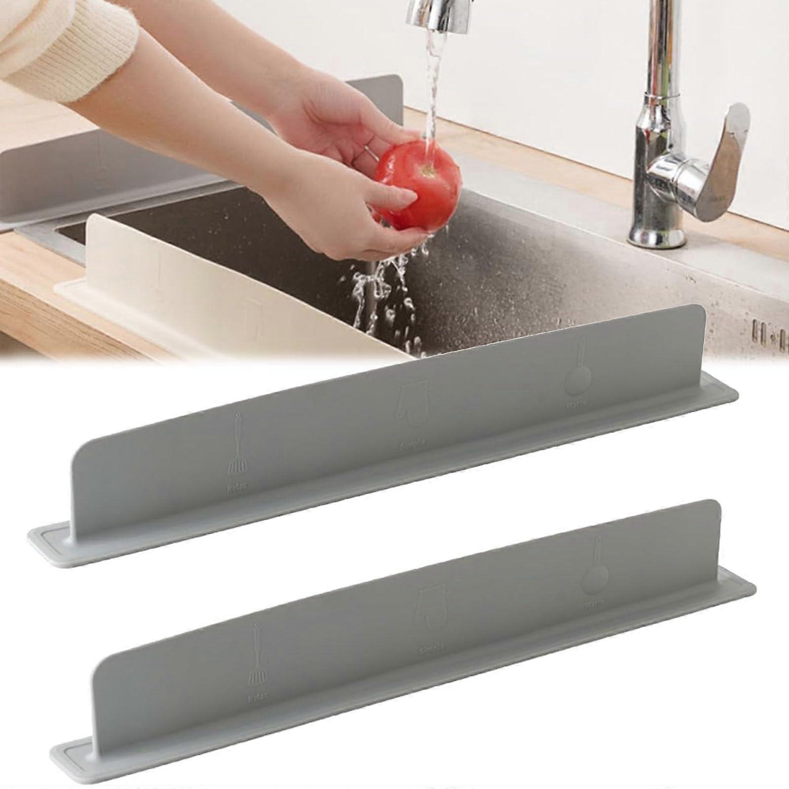 Silicone Sink Splash Guard for Kitchen and Bathroom with Secure Suction Cup Grip, Gray