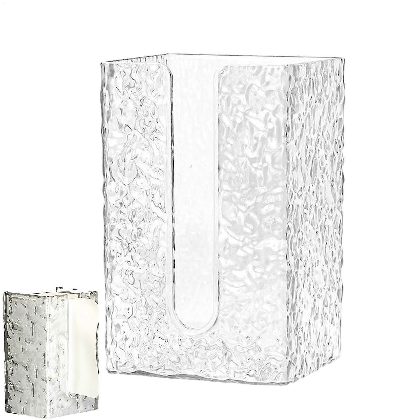 Transparent Wall Mounted Tissue Box Holder with Adhesive Bathroom Organizer and SpaceSaving Shelf