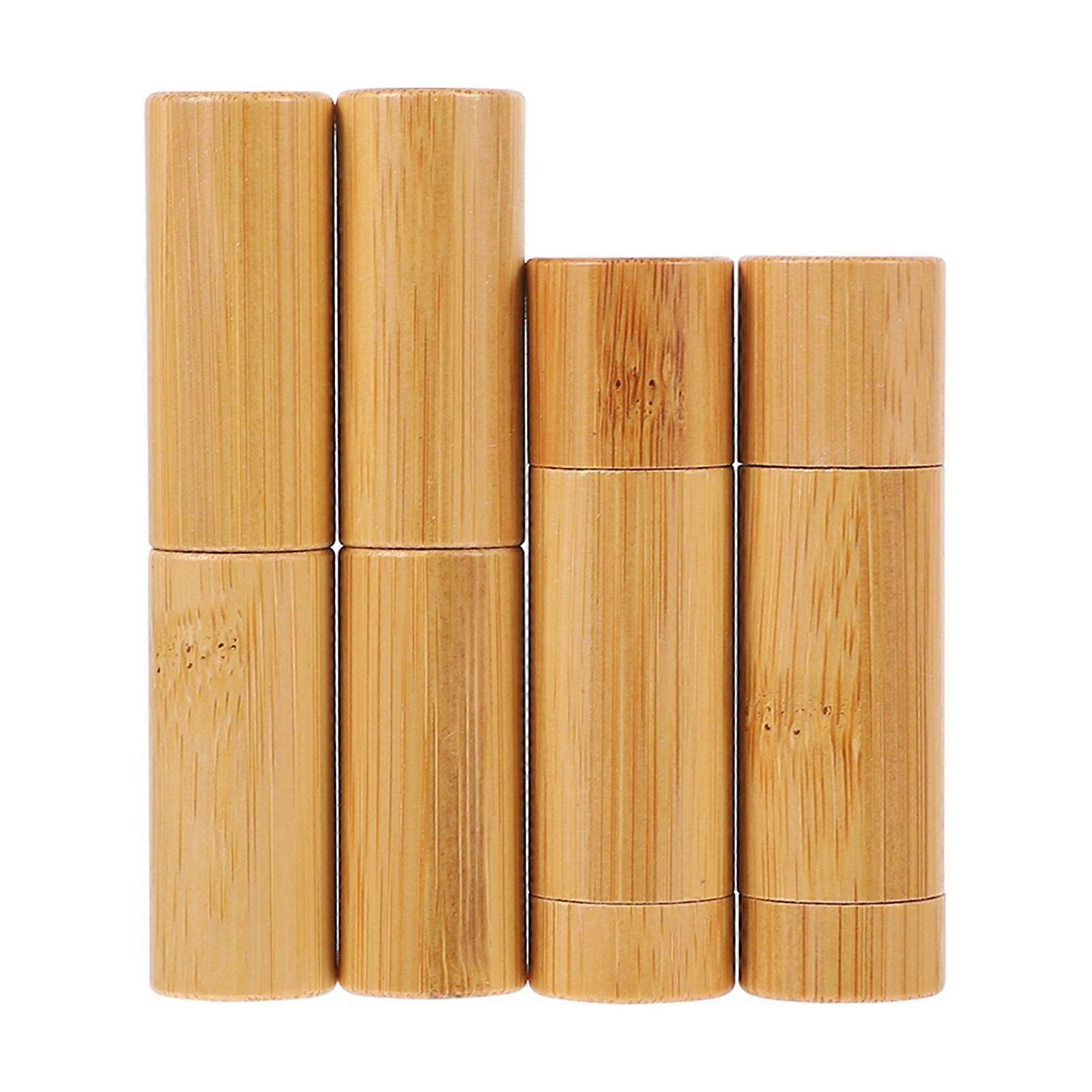 4pcs Bamboo Lipstick Storage Container Empty Tube Makeup Subpackage Tool
