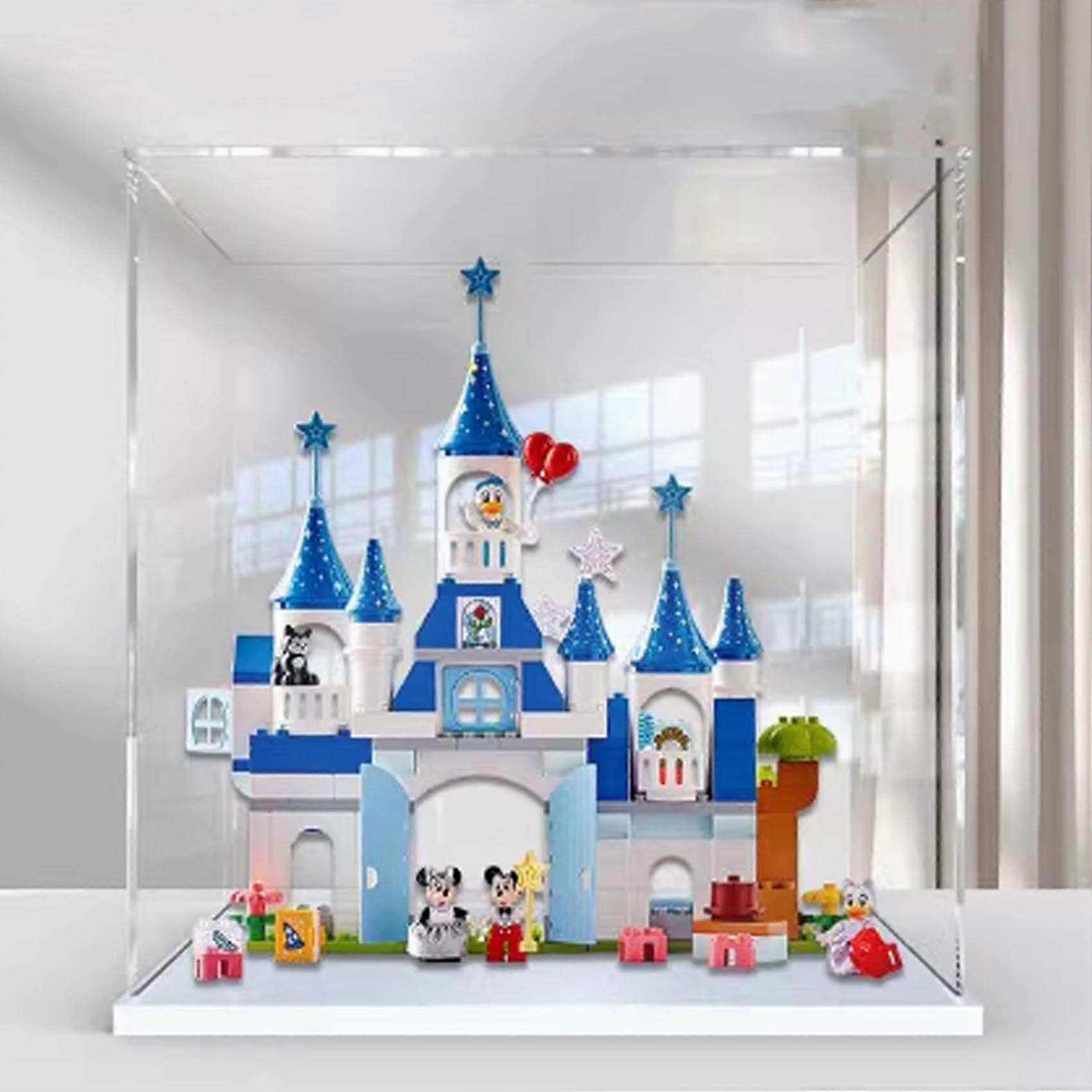 Acrylic Display Case for  10998 Magic Castle Dustproof Clear Box with White Base