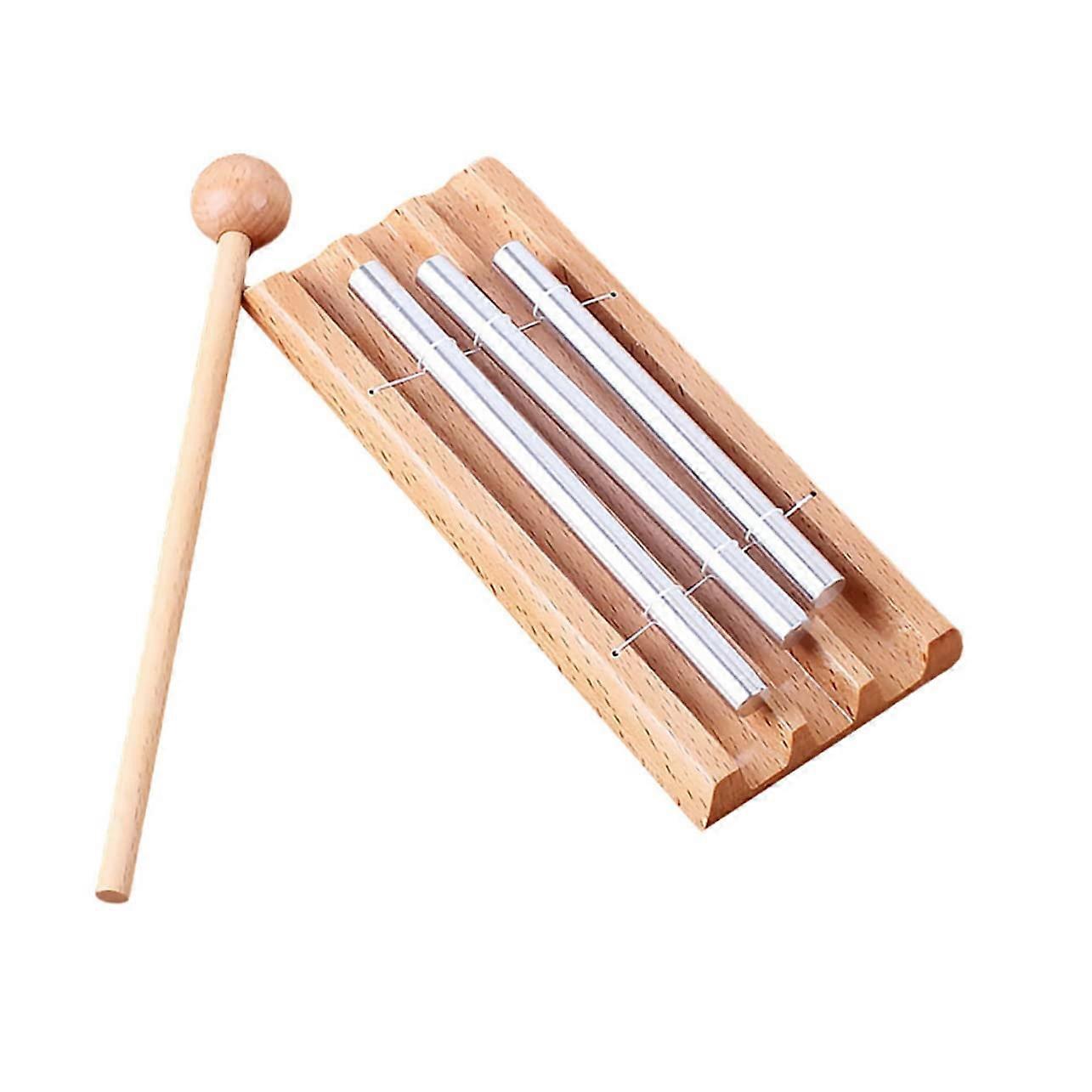 3 Tone Tabletop Chimes with Clear Sustained Tones for Classroom Percussion and Educational Use