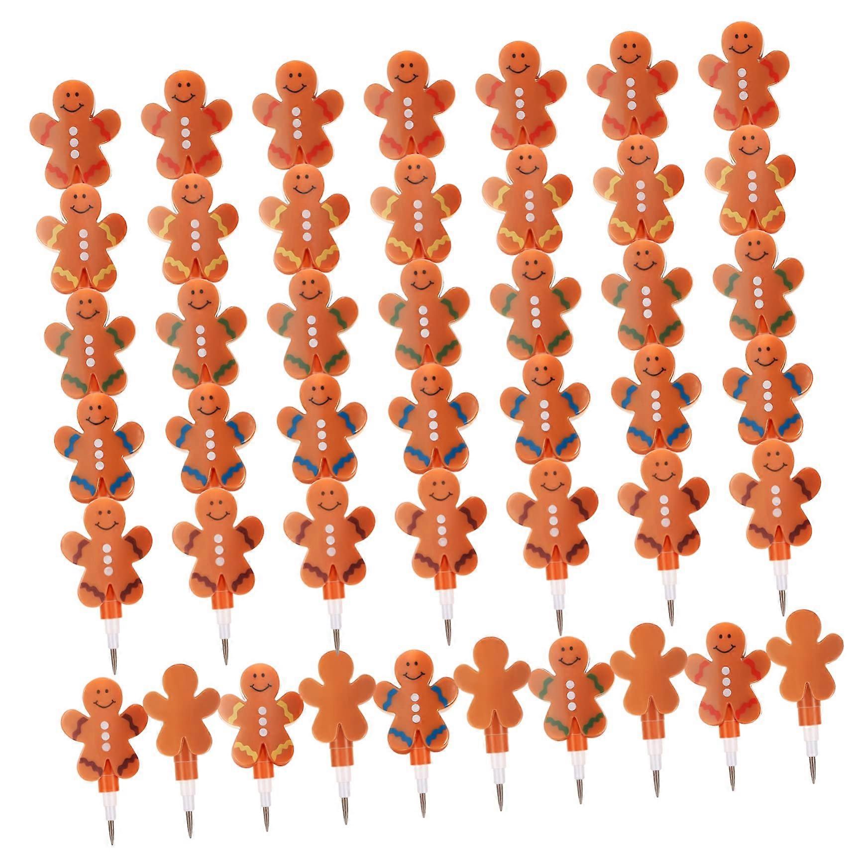 12Pcs Stackable HB Pencils with Cute Cartoon Gingerbread Design for Kids Classroom Prizes