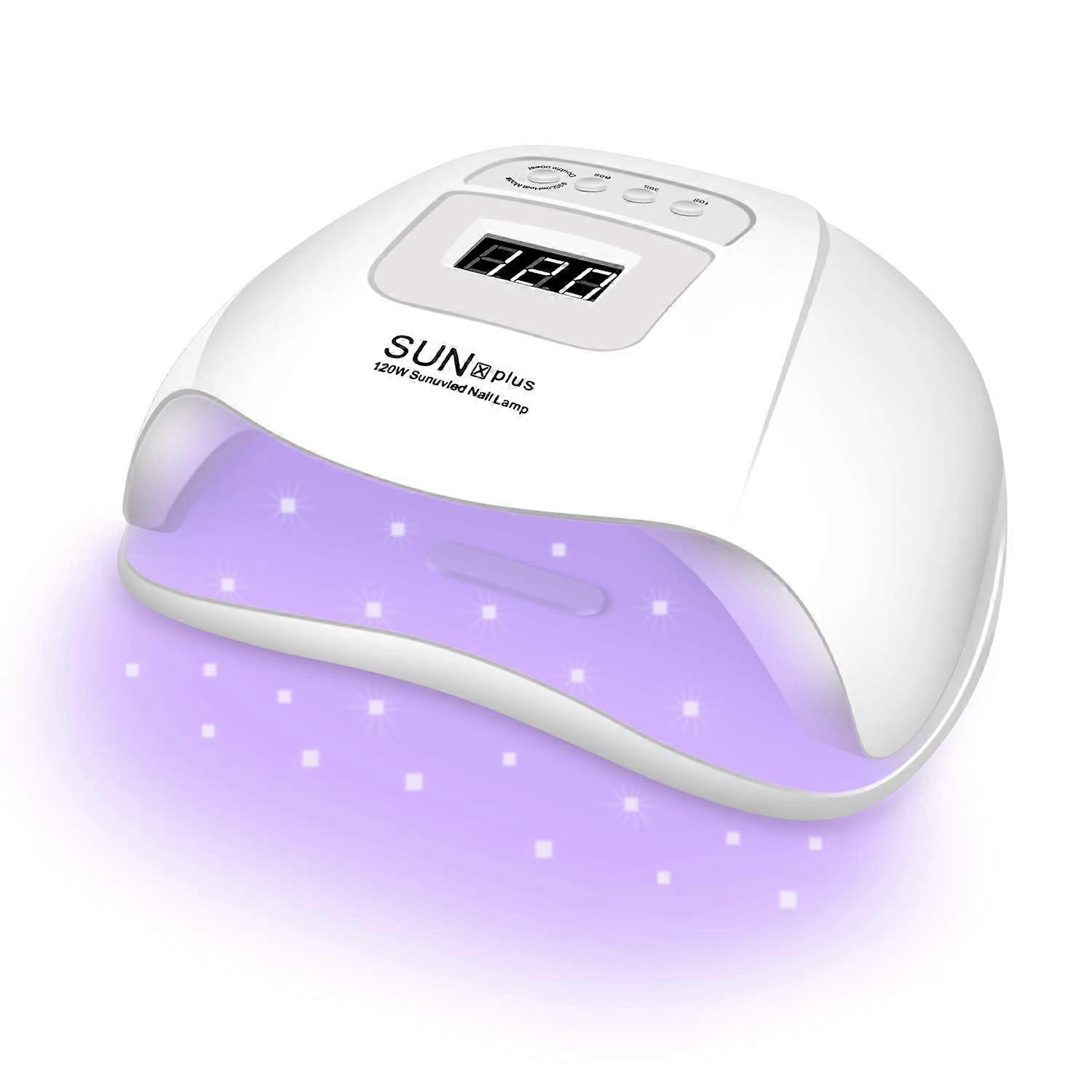 120W UV LED Nail Lamp for Gel Polish with Fast Curing, Automatic Sensor and Large LCD Timer