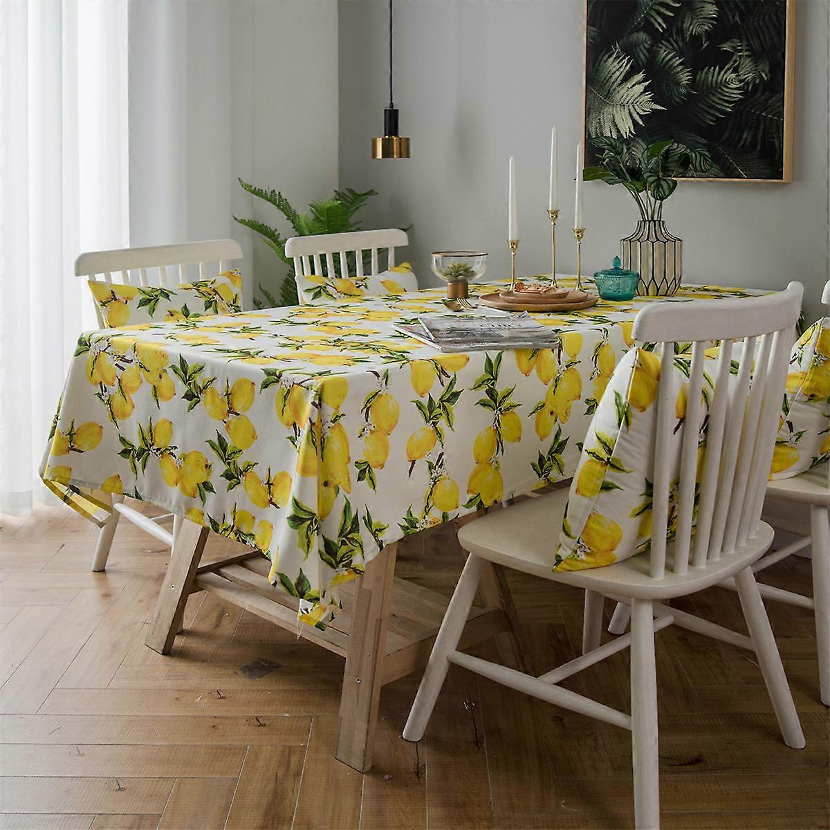 Waterproof Lemon Tablecloth for Decoration 1Pcs with Creative Digital Printed Design