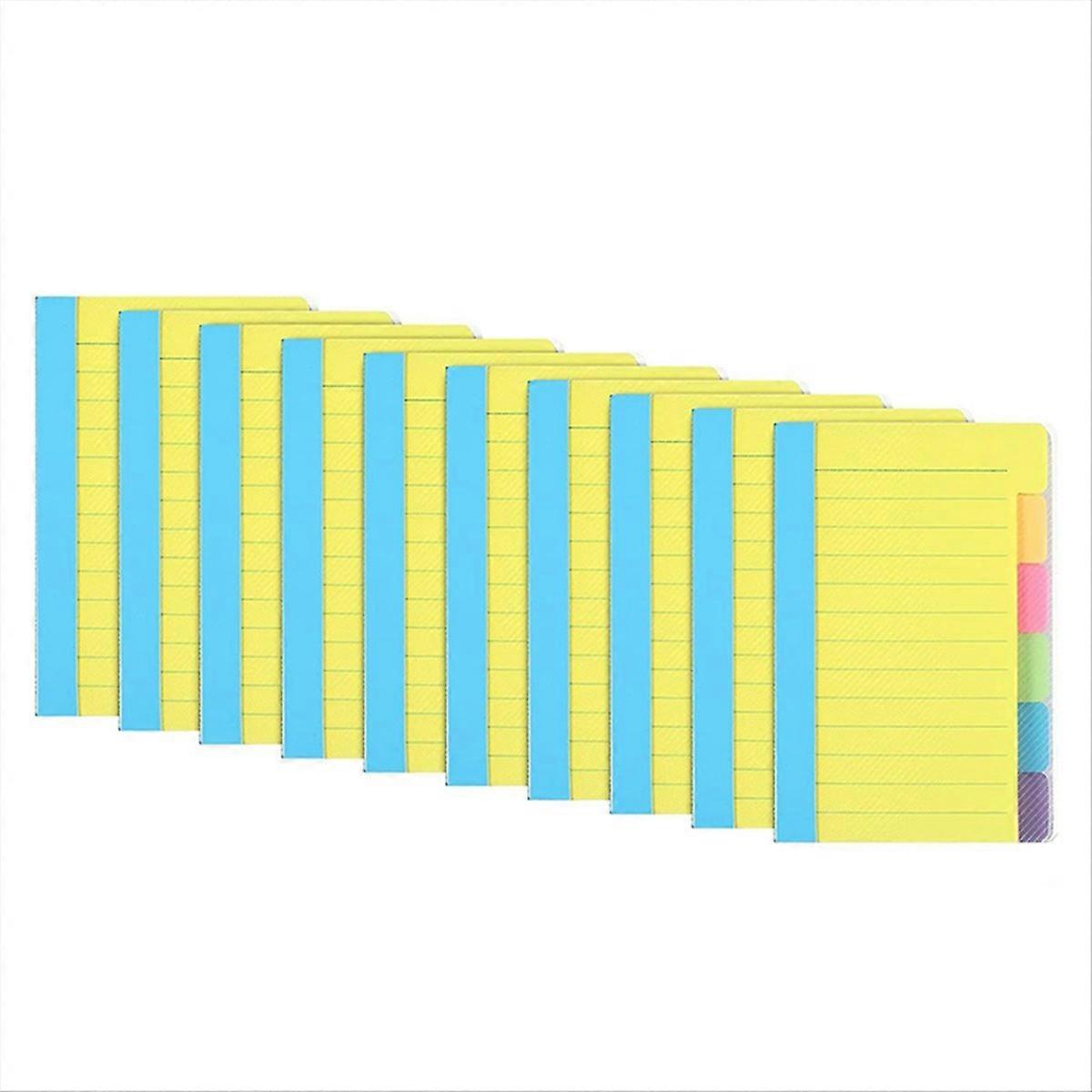 10Pcs Lined Sticky Notes, 5.9x3.9 Inch Strong Adhesive Note Pads