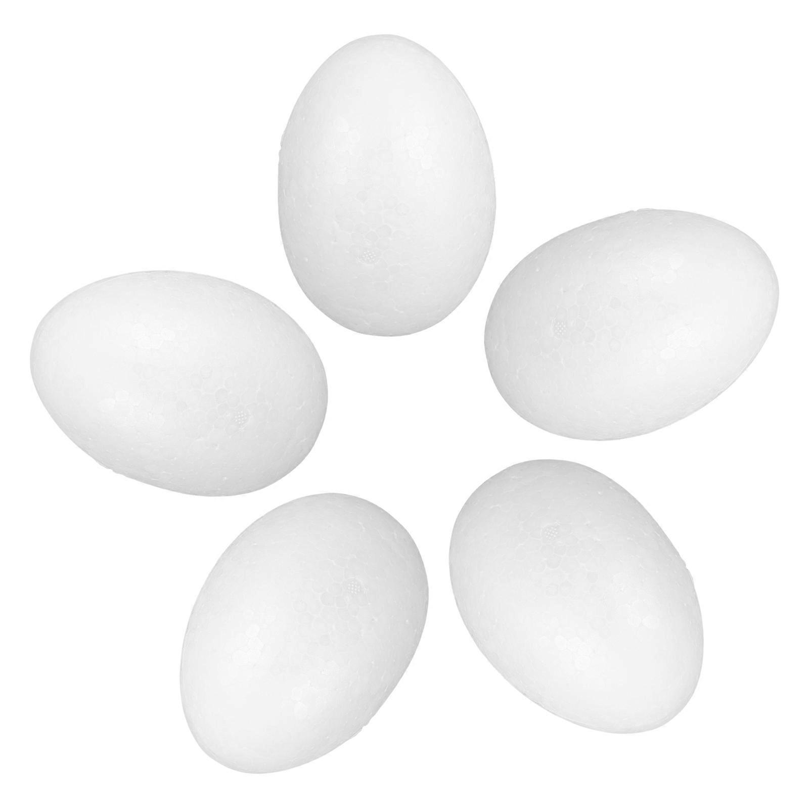 Foam Easter Egg Decorative Craft for 5Pcs White DIY Handmade Easter Eggs