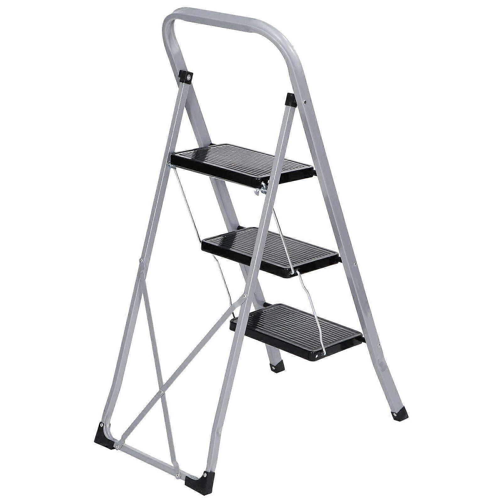 3 Step Folding Ladder with SlipResistant Steps and Stable Platform for Home Use