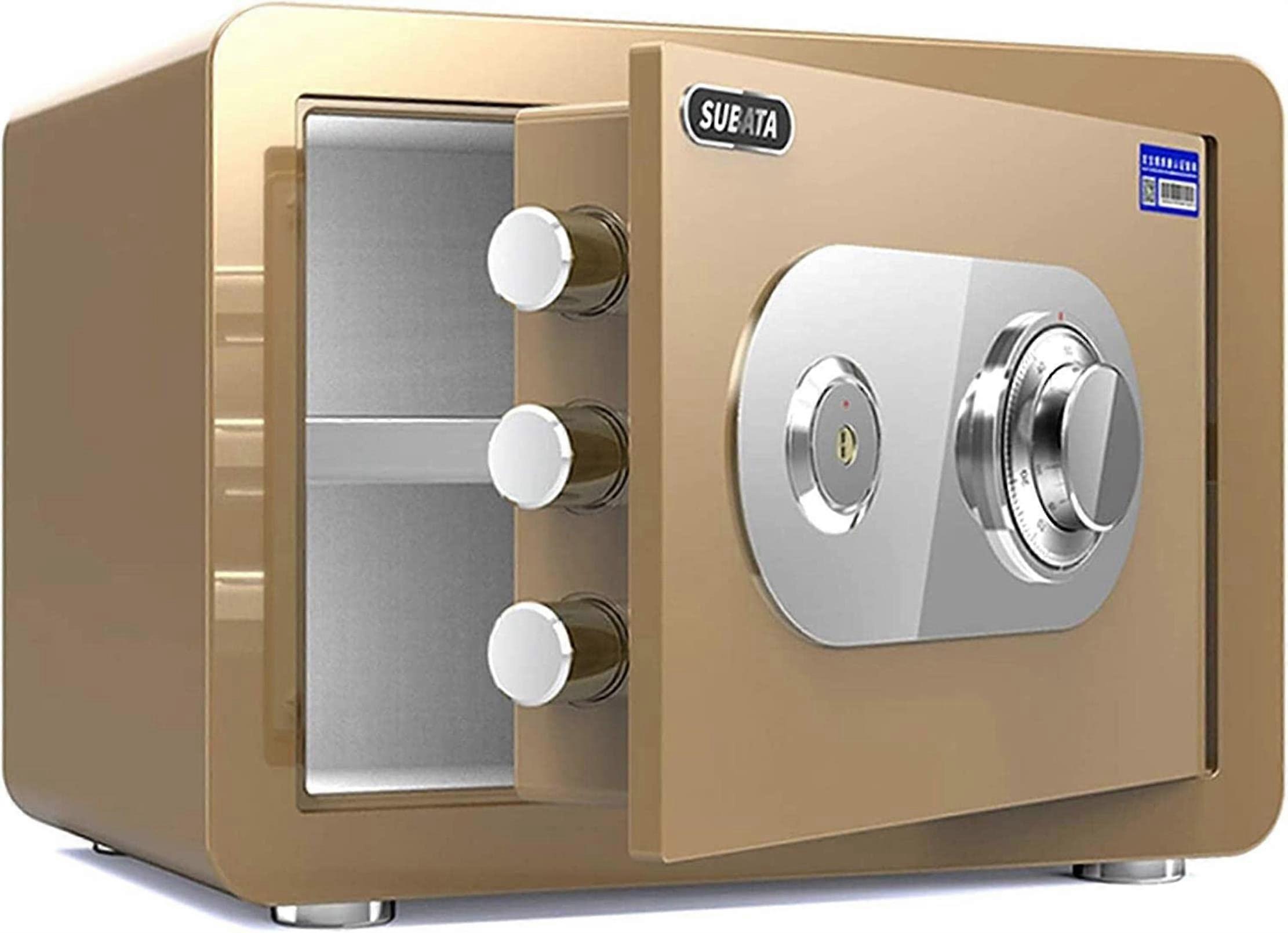 Fireproof Waterproof Safe Box with Mechanical Code Lock, Compact Steel Storage for Home and Office