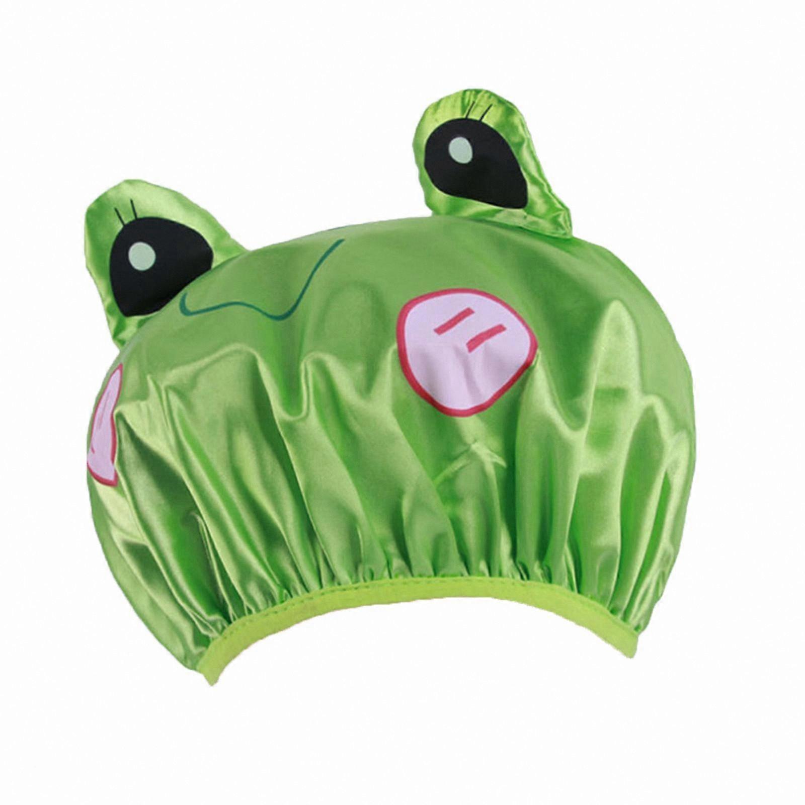 Double Layer Waterproof Shower Cap for Kids, Cute Bathing Cap