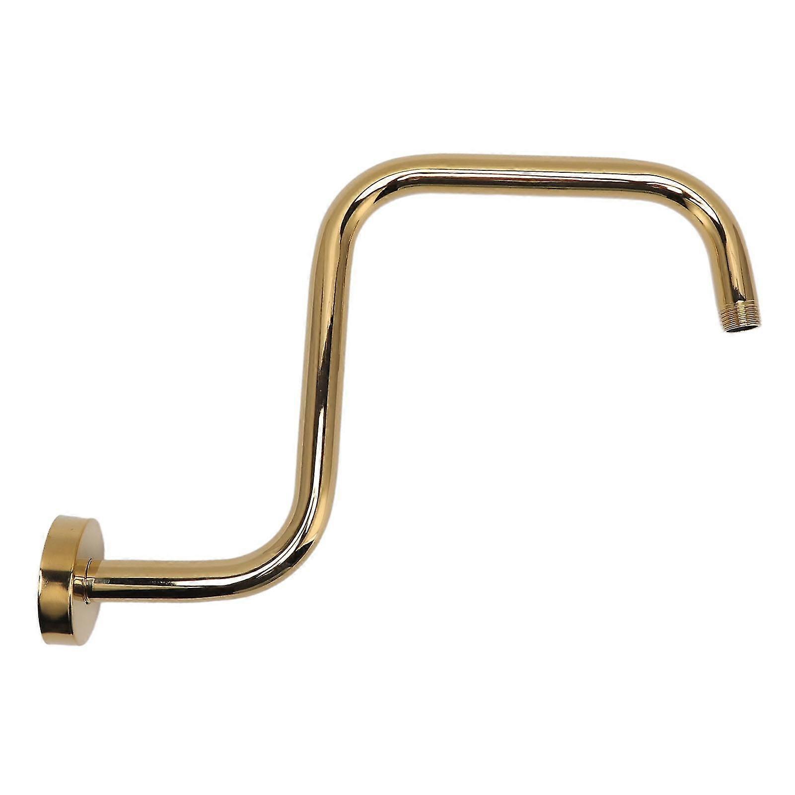 Adjustable Shower Arm Riser in Gold, Stainless Steel Construction