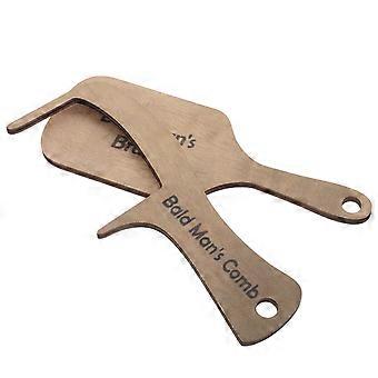 2pcs Bald Comb Brush: Funny Bald Man's Comb Wooden Hairless Combing Brush No Teeth Hairbrush Unique Grooming Tool For Halloween Birthday Party
