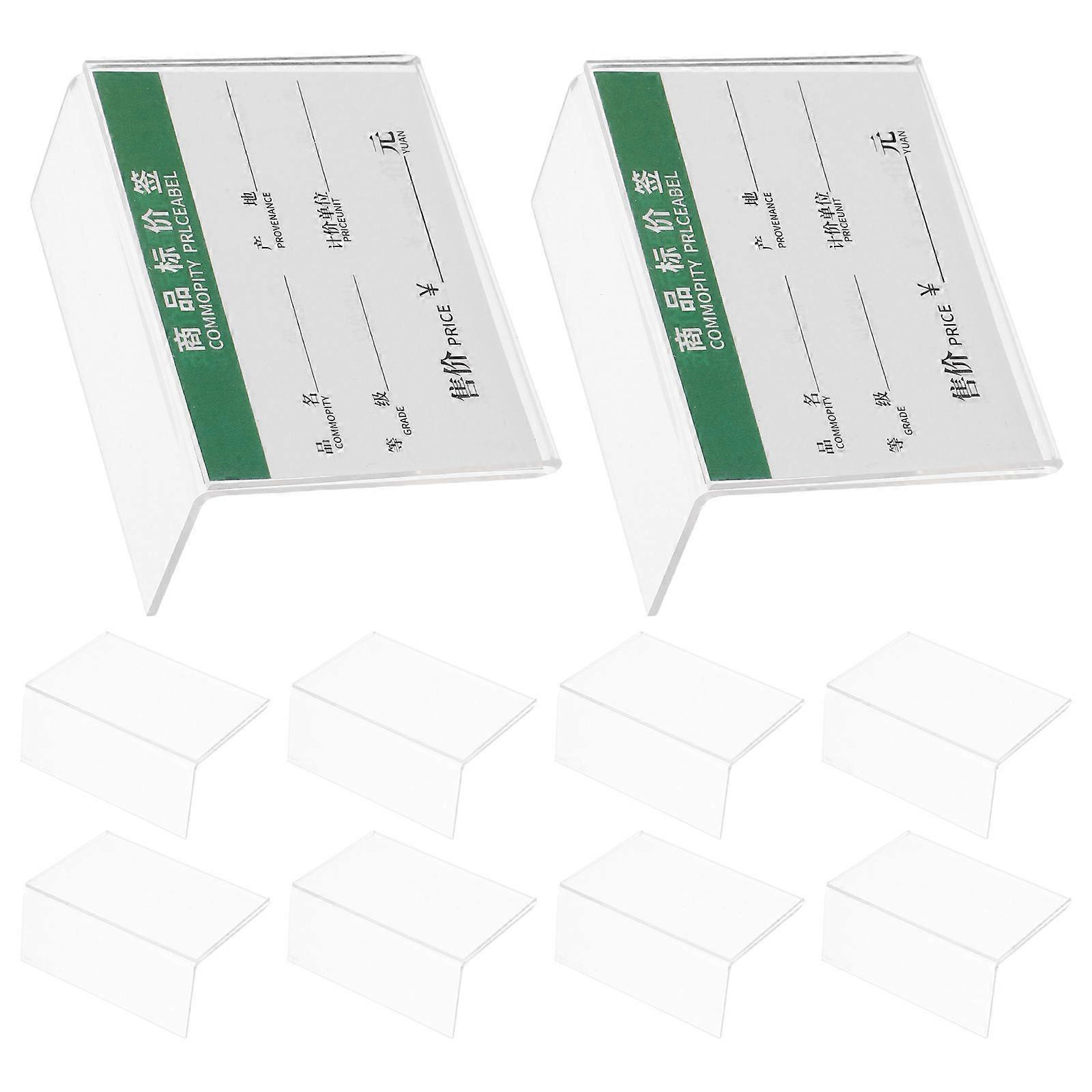 Transparent Acrylic L Shape Label Display Holders with 20Pcs