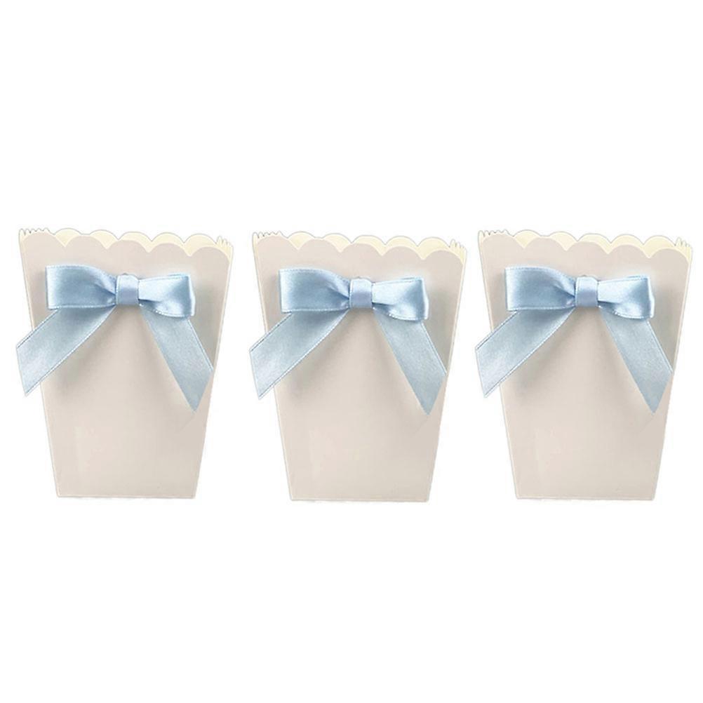Popcorn Boxes Bow White Popcorn Boxes for Candy Storage 12Pcs